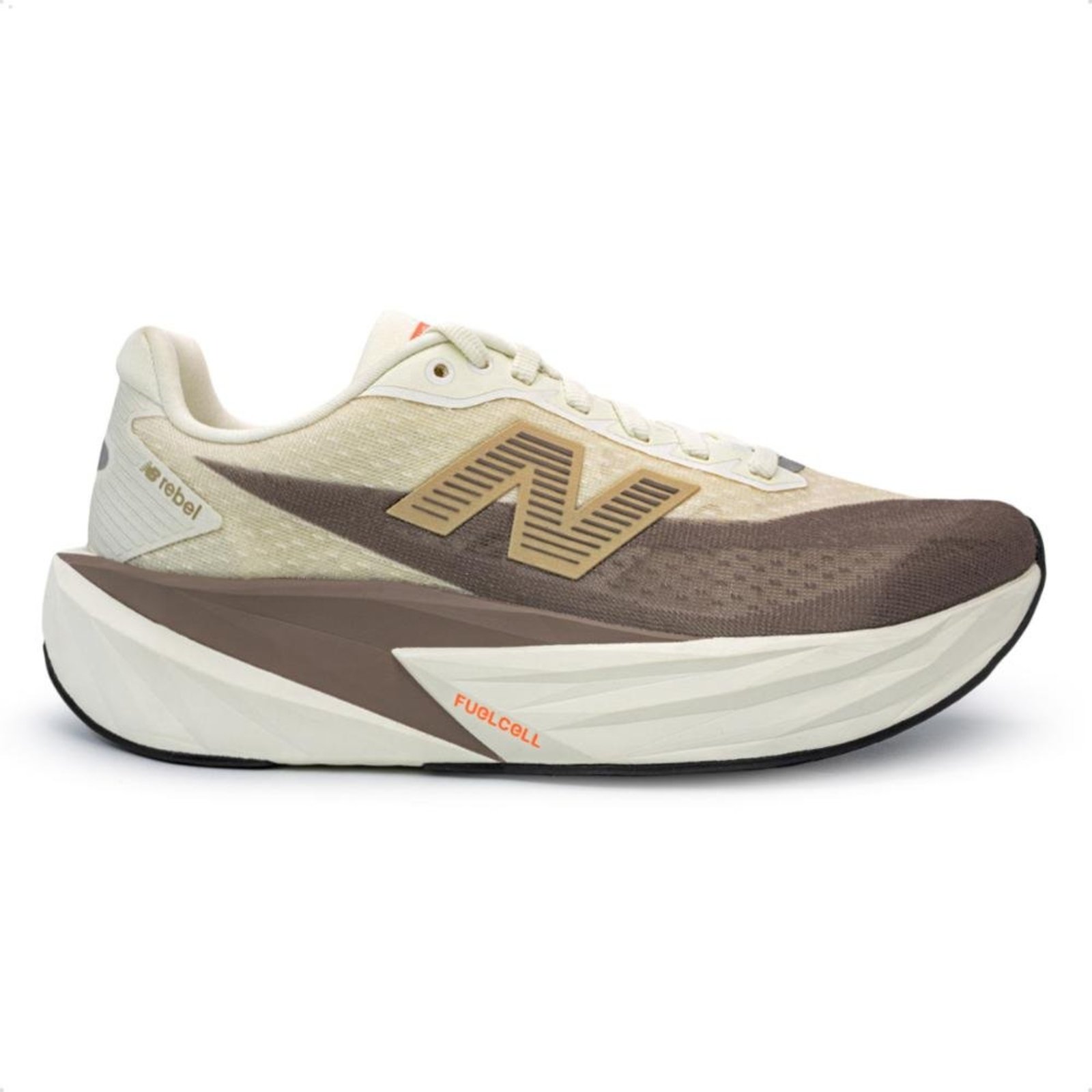 Tênis New Balance Masculino Fuelcell Rebel V5 Corrida Bege
