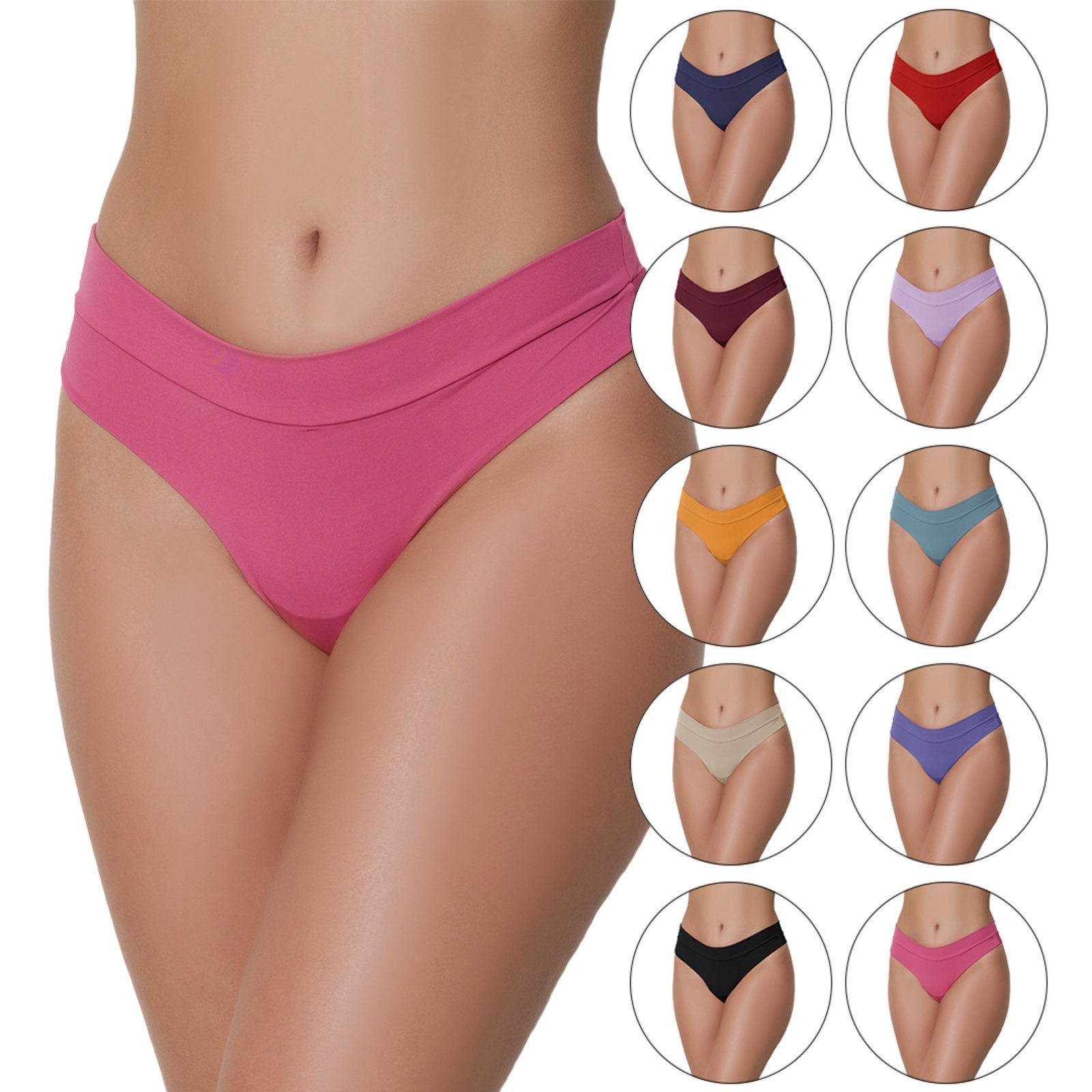 Vista 2 Kit 6 Tangas Gabi Lingerie Sensual Microfibra Confortável Modelagem Perfeita multicolorido Gabi Lingerie multicolorido