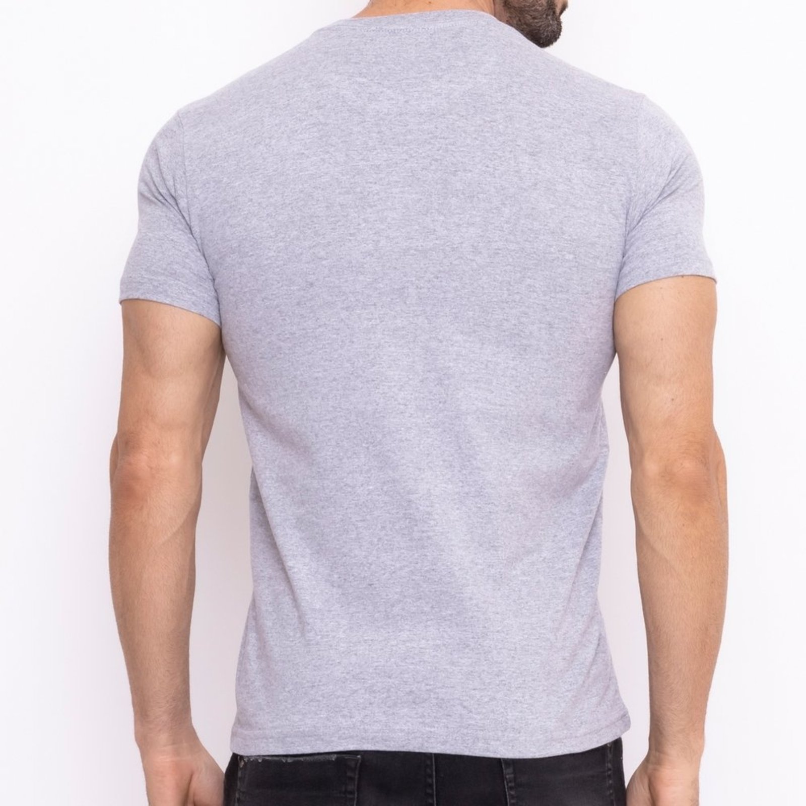 Camisetas Vih Triny Básicas Masculina em Algodão Premium França Bordado Cinza