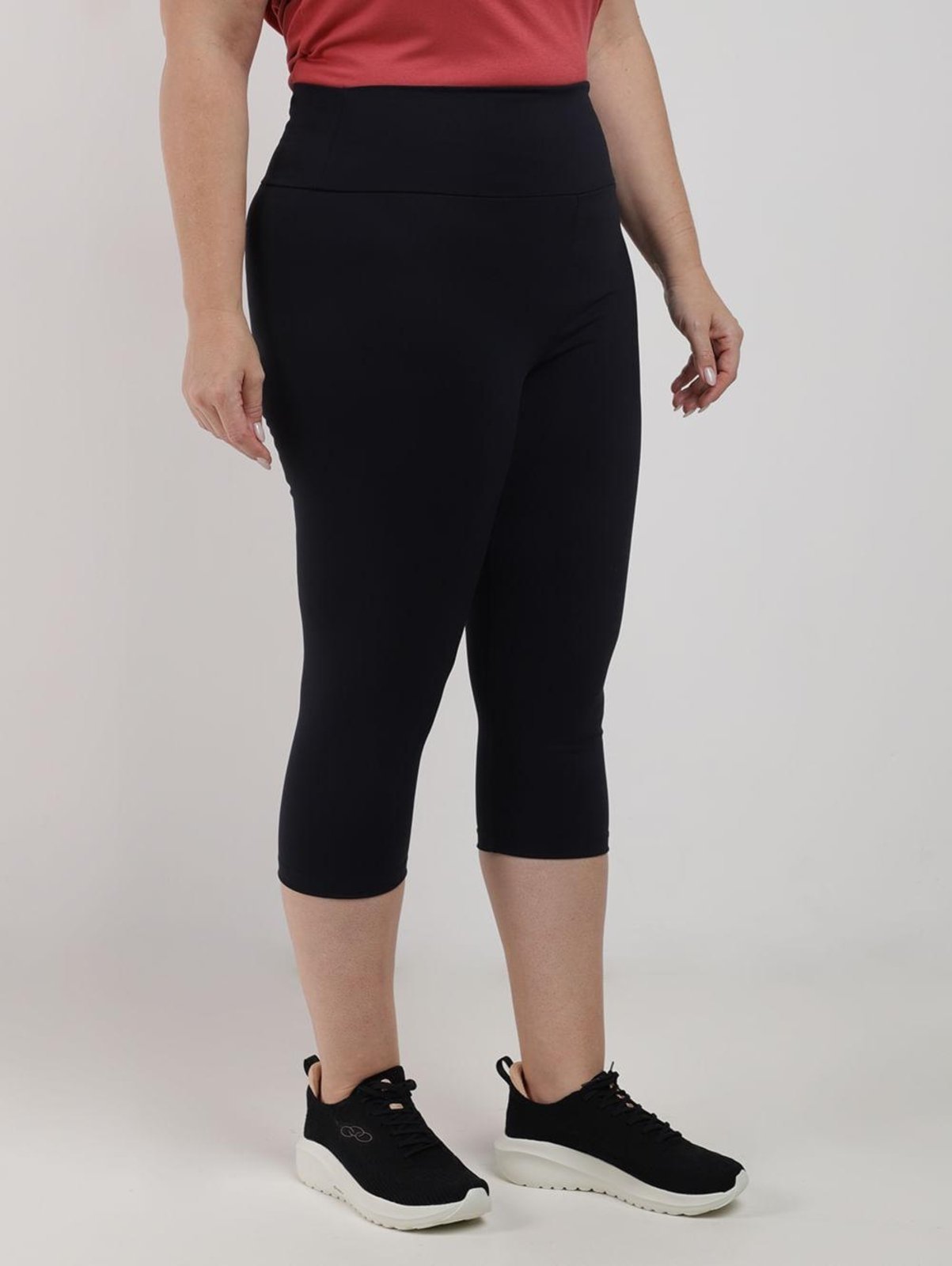 Infantil - Calça Legging Poliamida Básica Plus Size Feminina PRETO