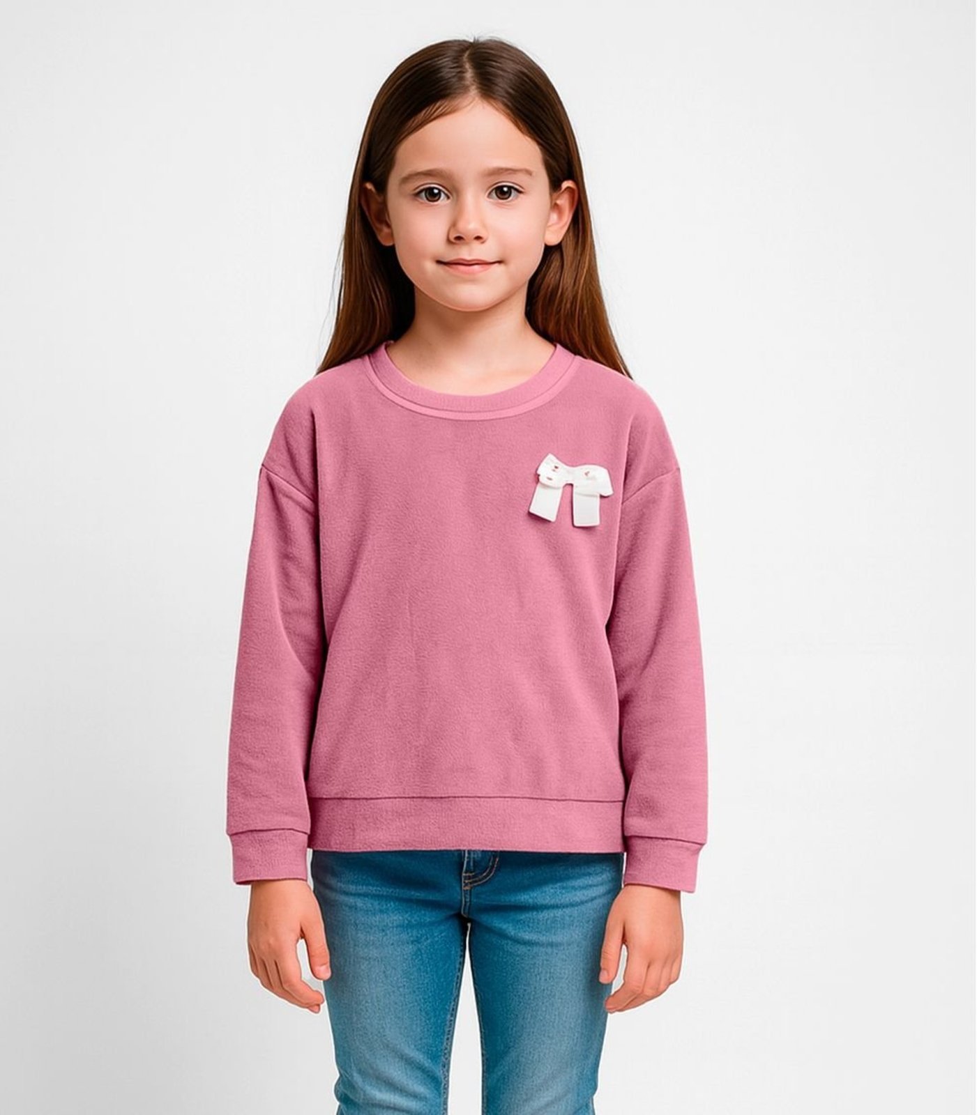 Infantil - Moletom Menina Com Laço Infinita Cor Rosa
