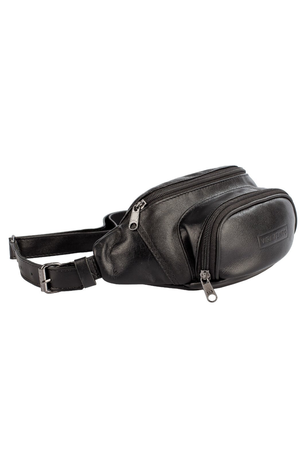Vista 3 Pochete masculina de couro Igor - Preta Vira Vento café Vira Vento café