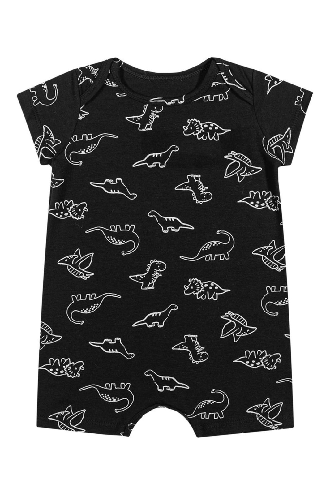 Infantil - Macaquinho Menino Estampado Cotton Elian Preto