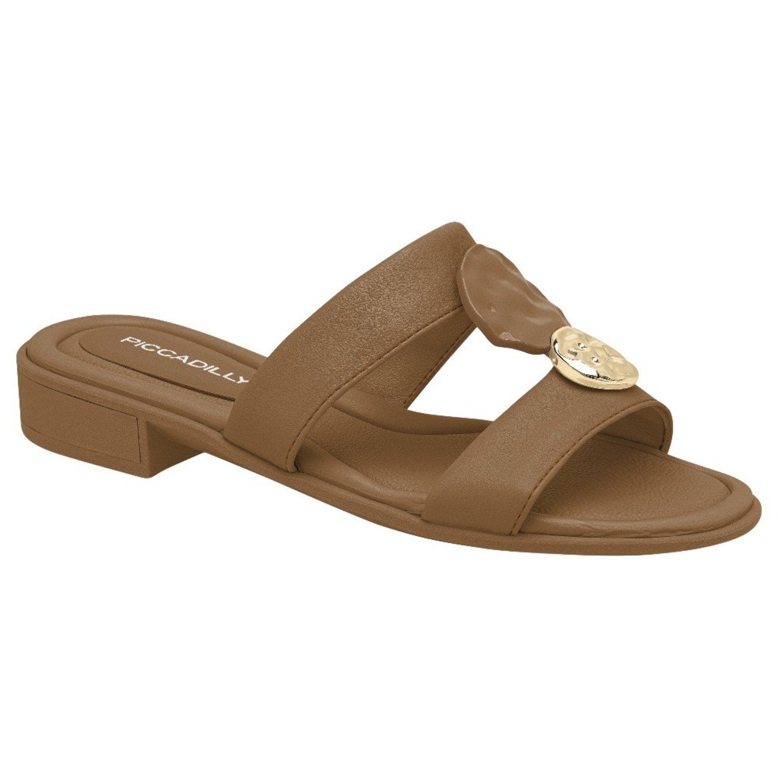 Tamanco Salto Baixo Piccadilly 590067 Feminino - Mascavo