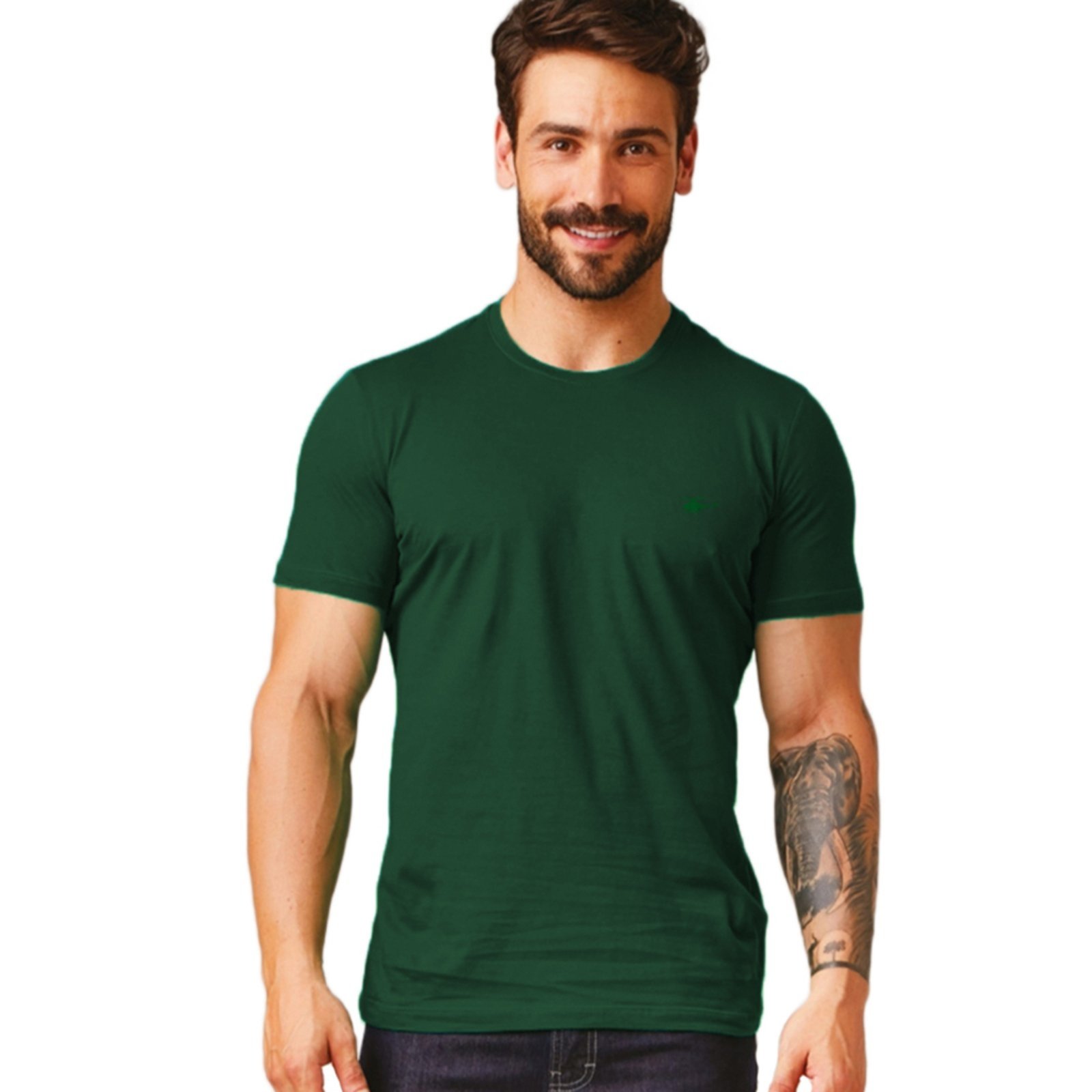 Camiseta Masculina Sallo Gola O Básica Premium Verde
