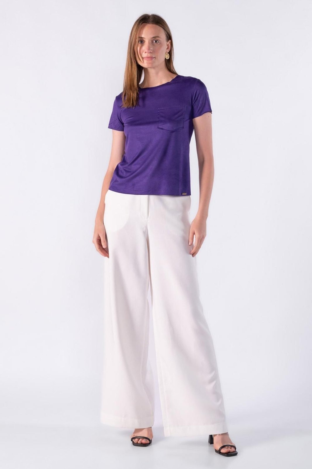 Blusa basica em suede Roxo