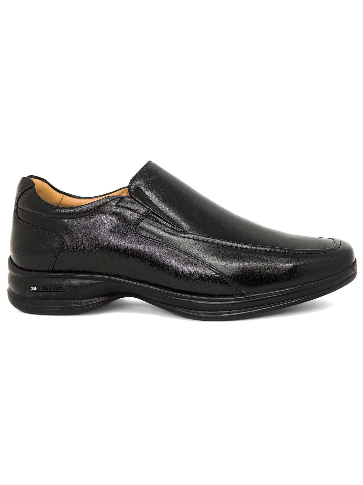 Sapato Social Jota Pe 3D Soft AirBag Couro Caprino Preto