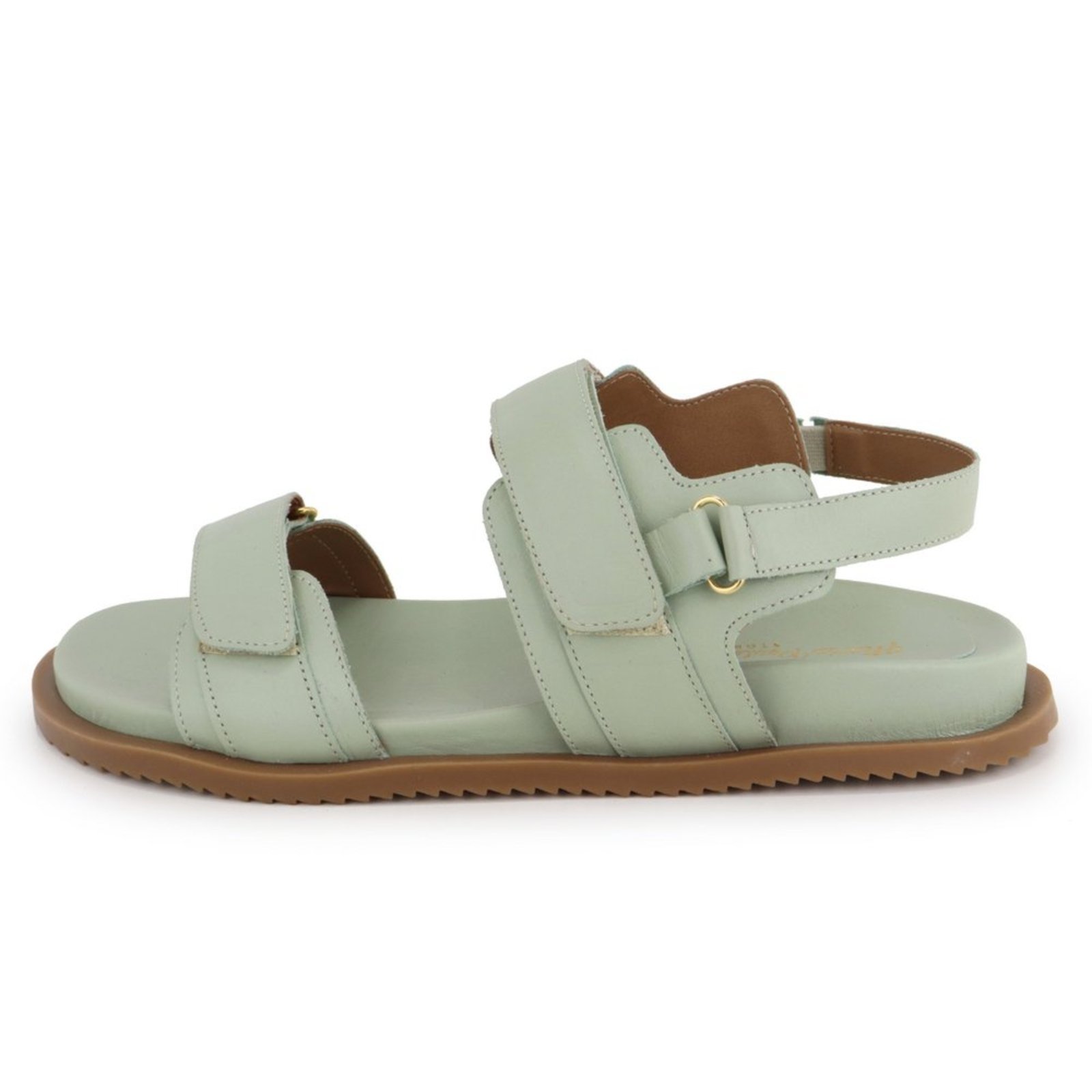 Sandália Papete Feminina Lacre Tratorada Flatform em Couro Maria Paula Mint
