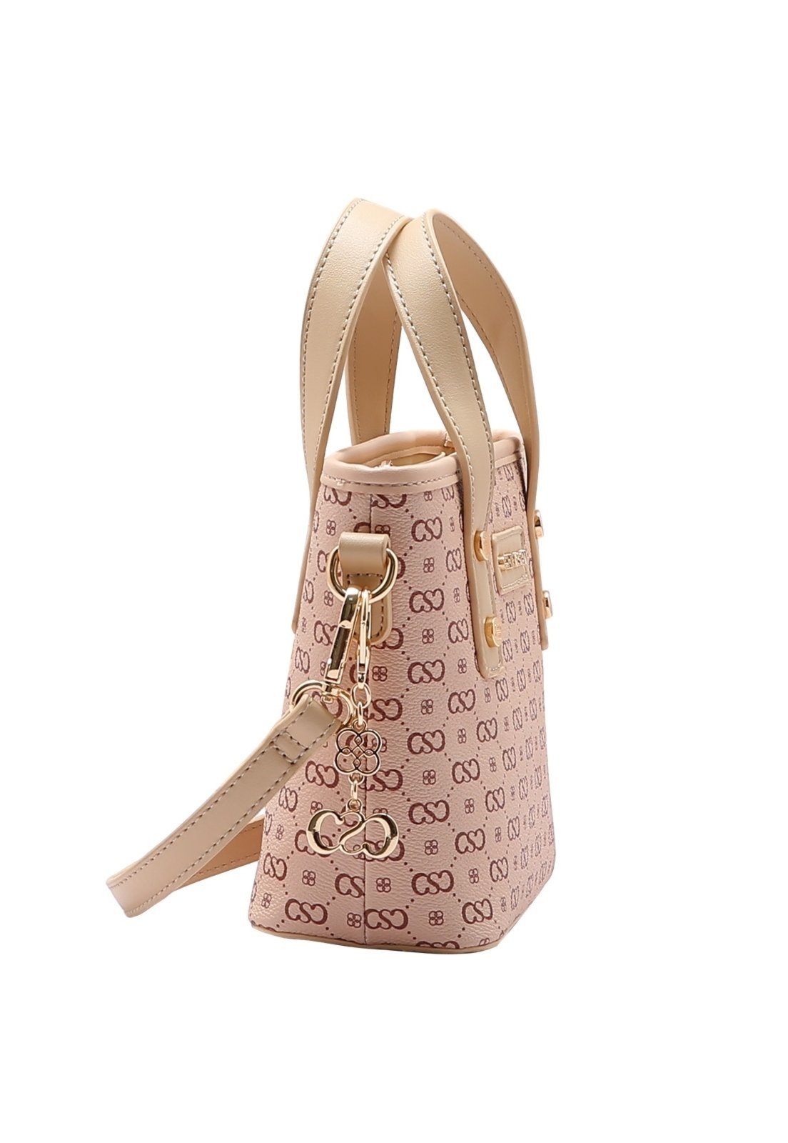 Vista 3 Bolsa Feminina Chenson Original Monograma Elegance Mão 3484970 bege Chenson bege