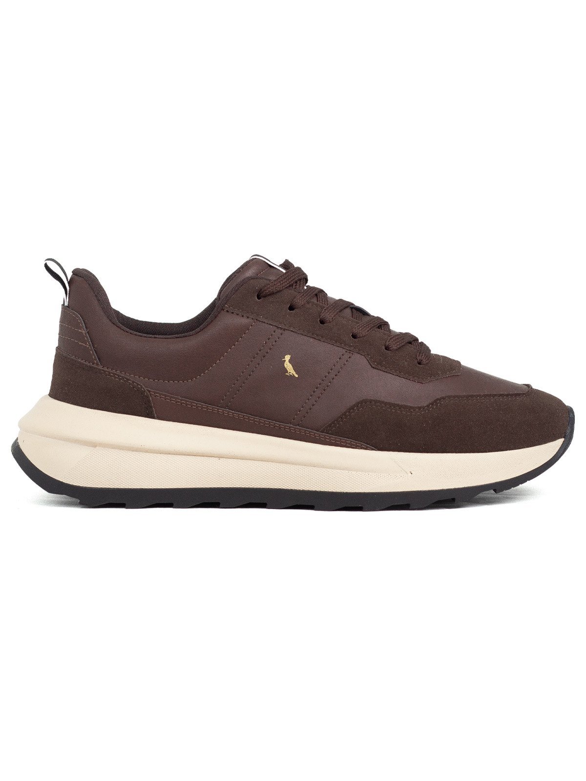 Tênis Masculino Reserva Go RSV Trainer Confortável Tratorado Sneaker Robusto Marrom Café