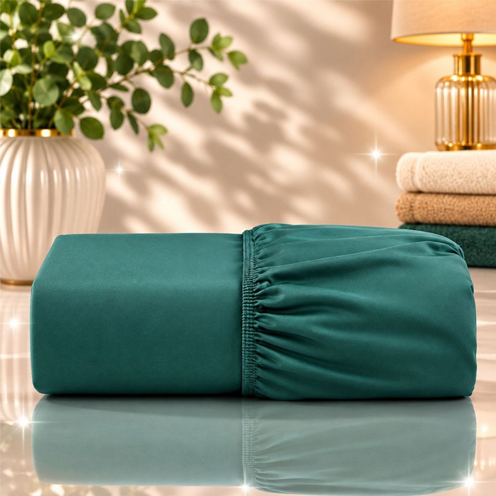 Jogo de Cama Lençol Quality King Micropercal 600 fios Macio - Verde Musgo