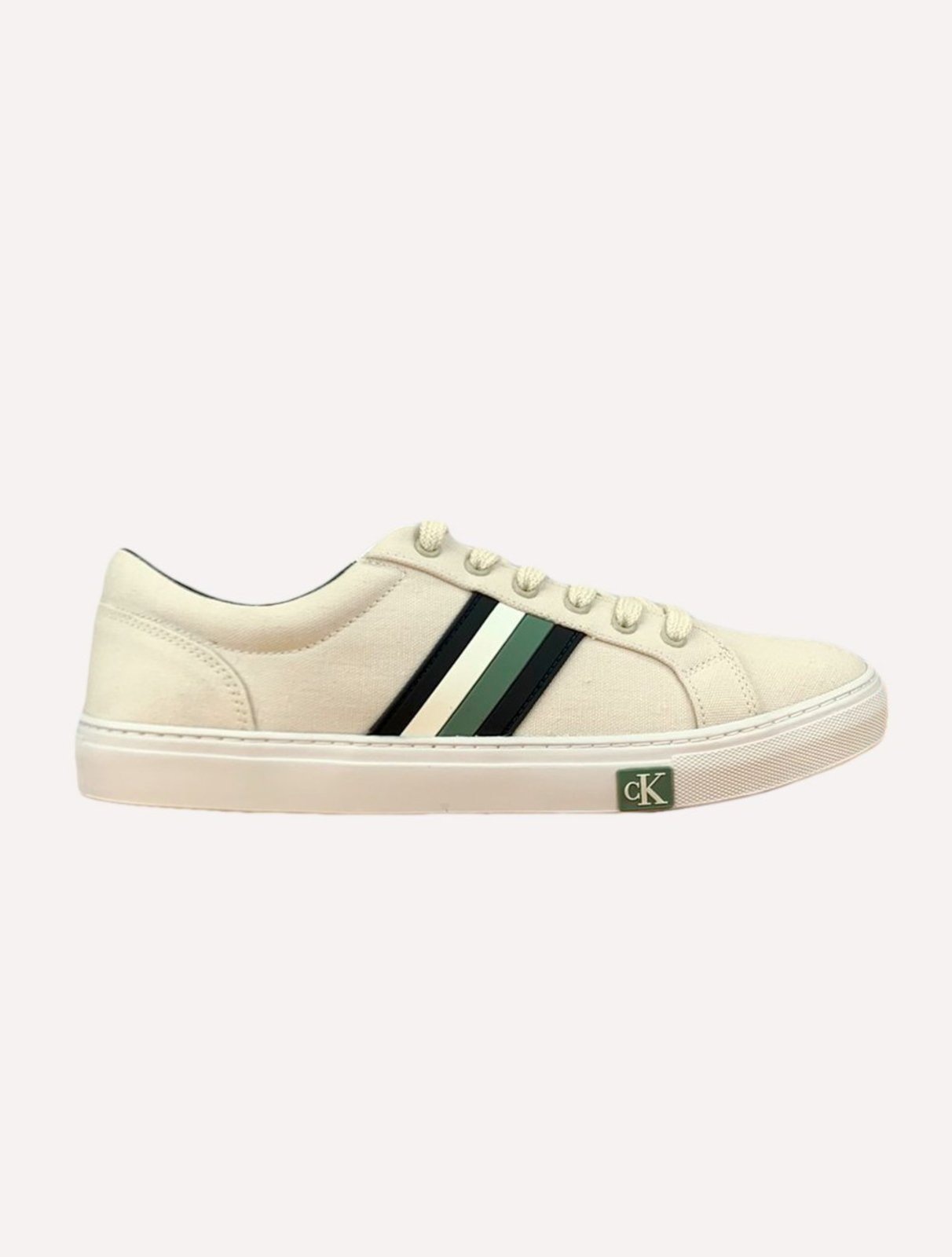 Tênis Calvin Klein Jeans Masculino Lona Rubber Off-White