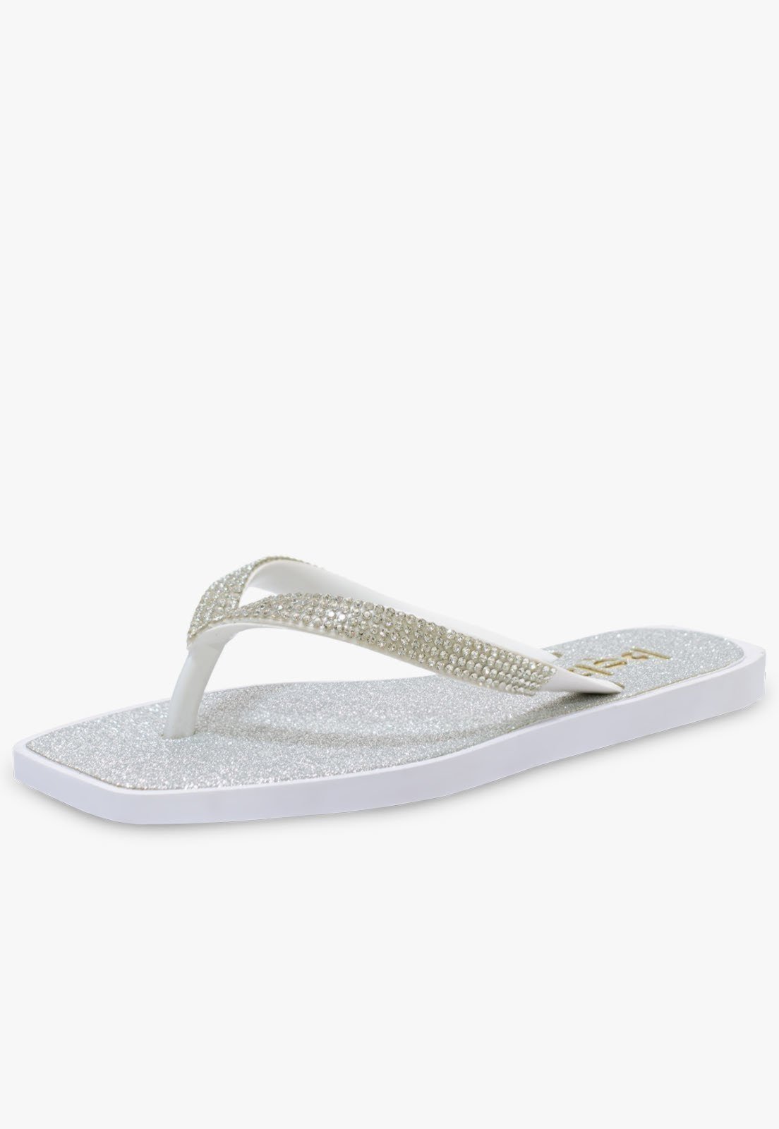 Infantil – Chinelo Casual Feminino Pópidi Slide Glitter Branco