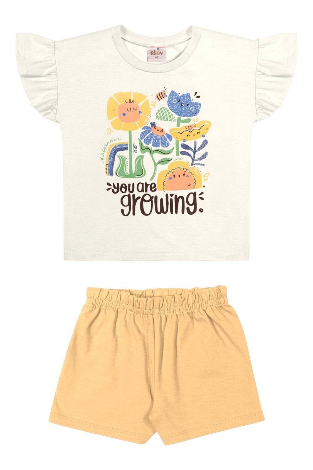 Infantil - Conjunto Menina Curto Glitter Elian Bege