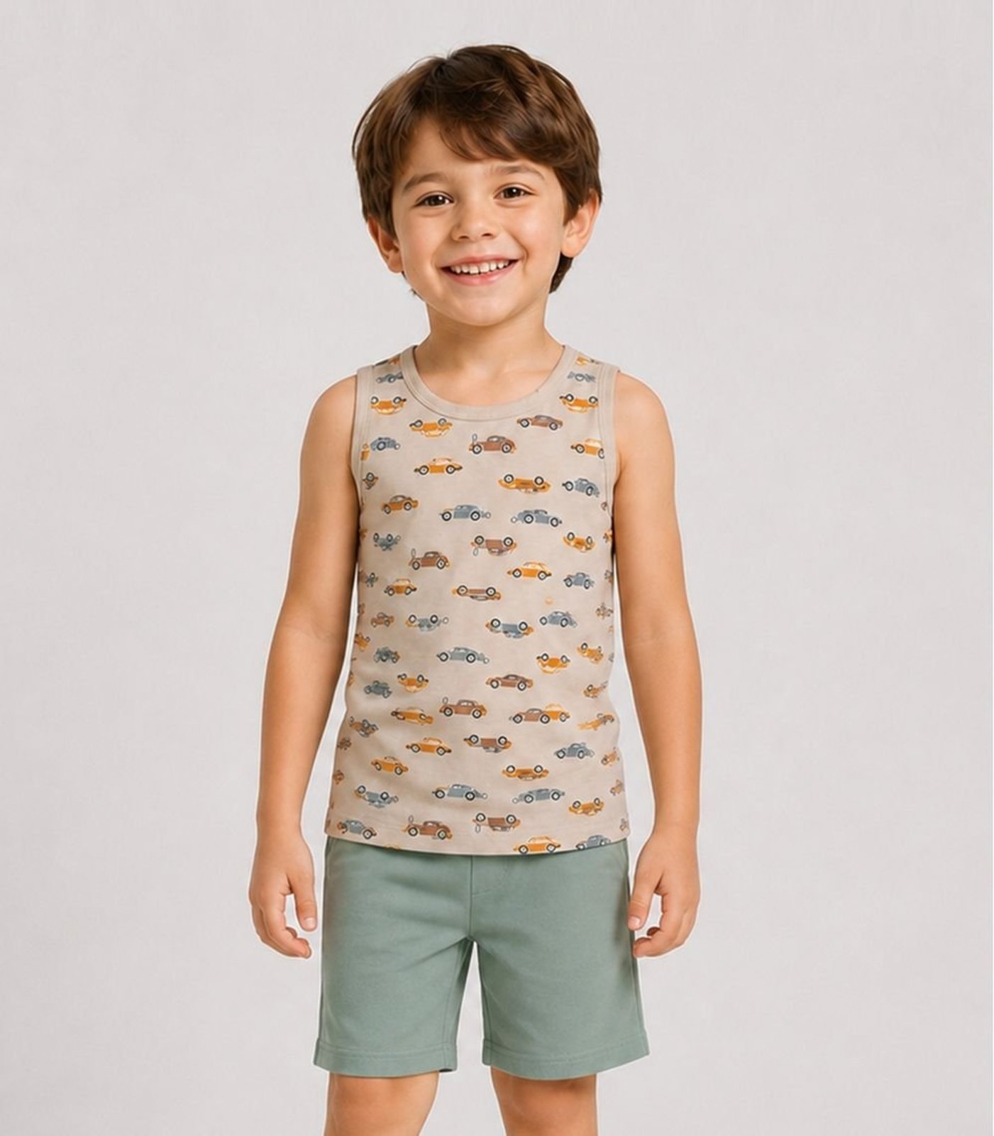 Infantil - Conjunto Machão e Bermuda Select Bege