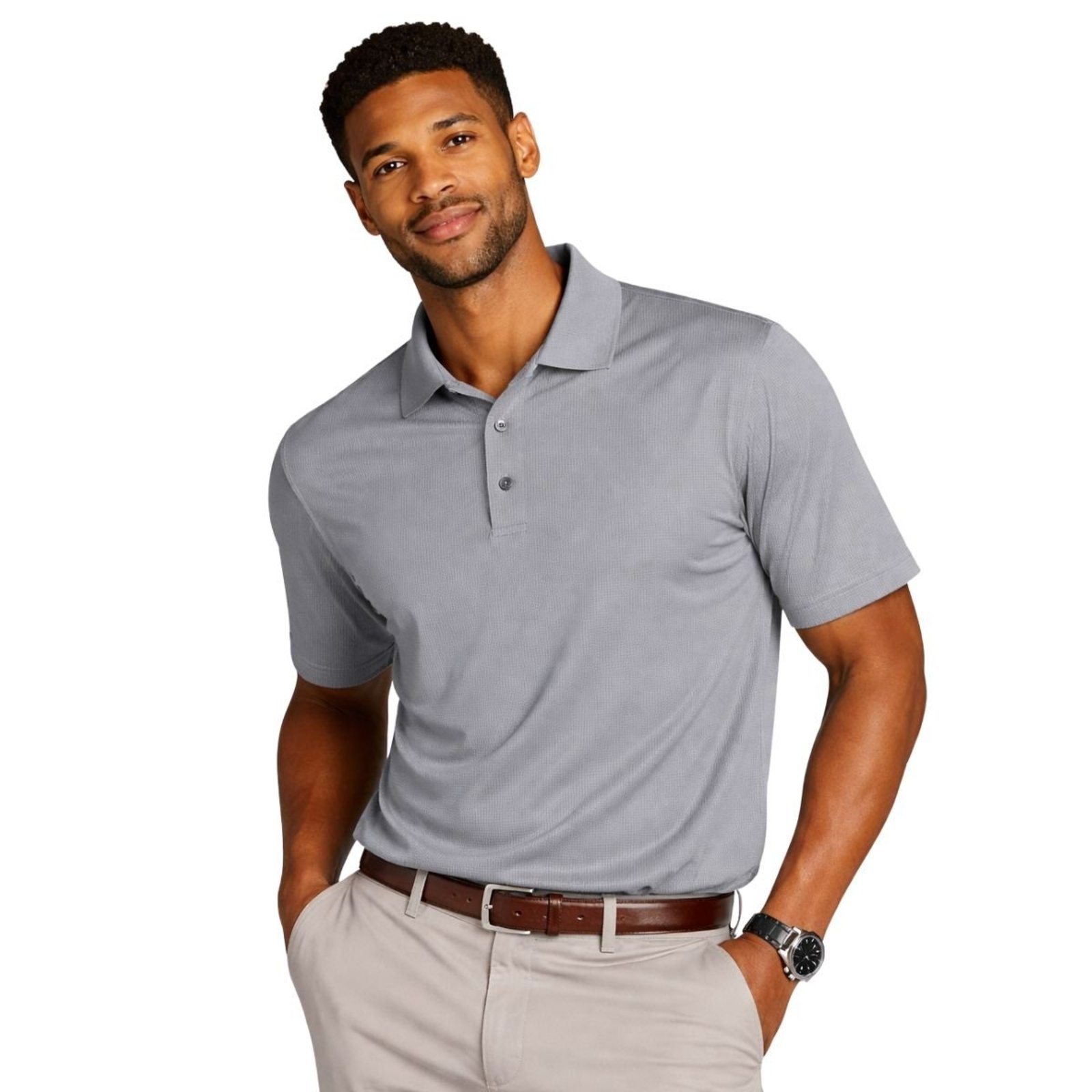 Kit 2 Camisas Polo Masculina Poliamida Premium Preto e Cinza