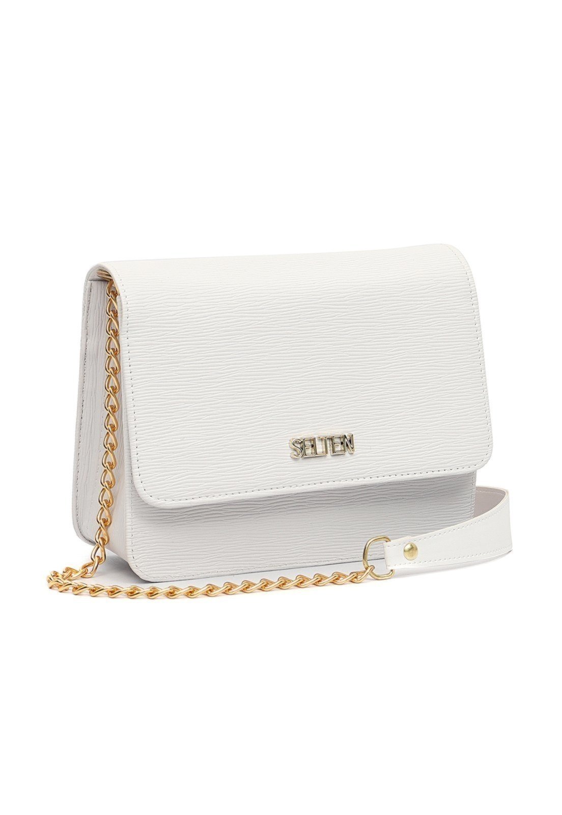 Bolsa Selten Lateral Com Alça De Corrente Branco