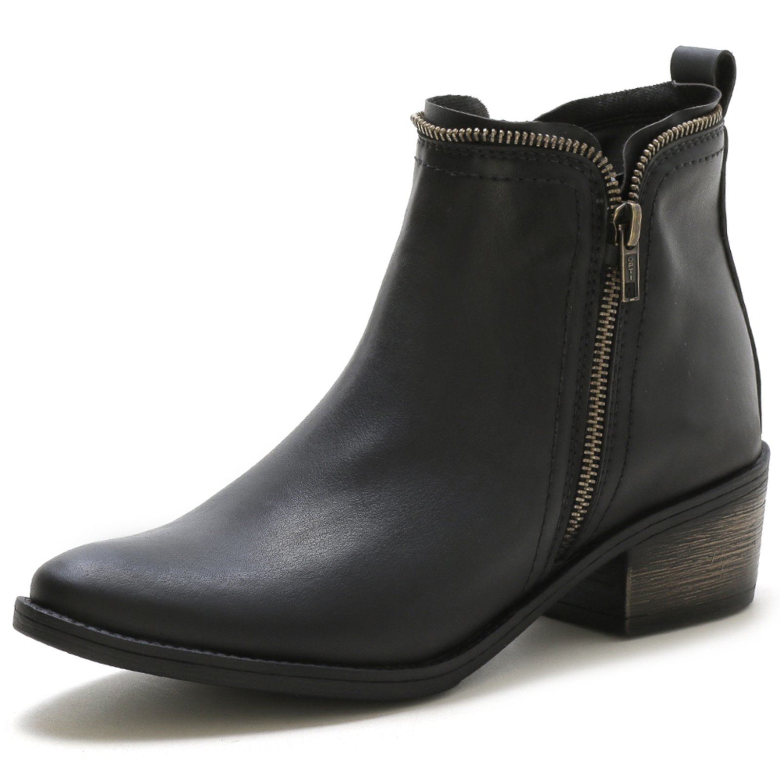 Bota Feminina Bredeni Cano Baixo Detalhe Zíper Preto