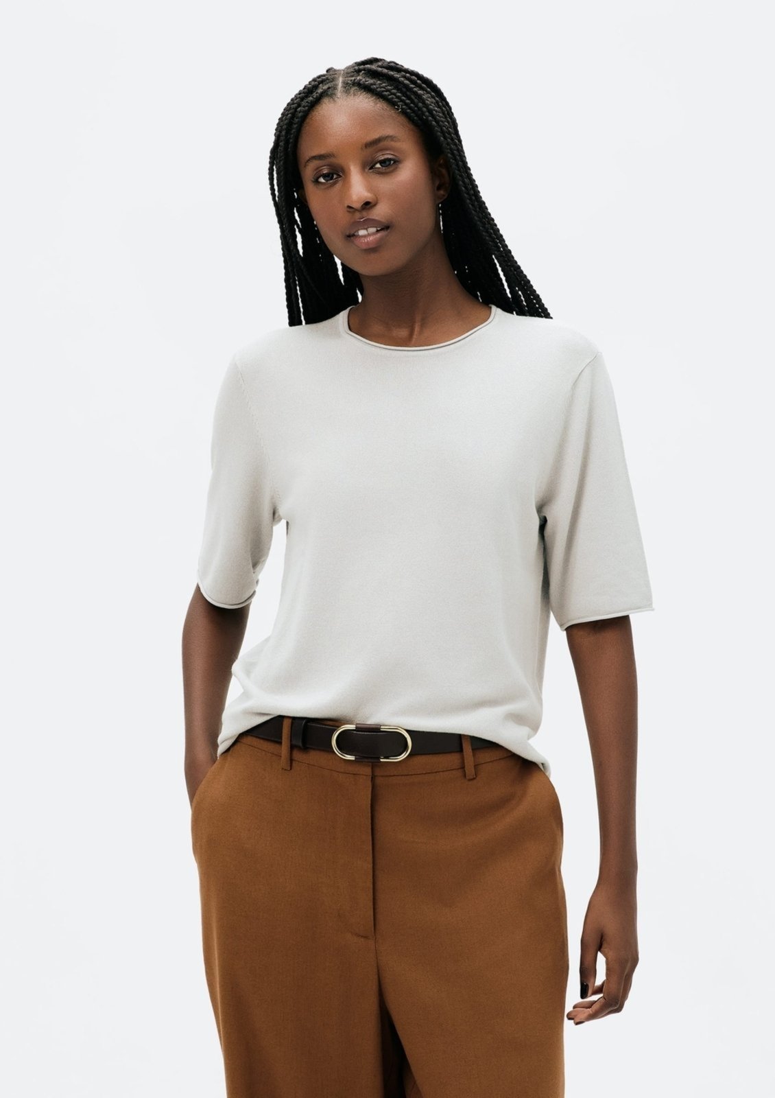 Blusa Feminina Manga Curta Em Tricô Leve Hering