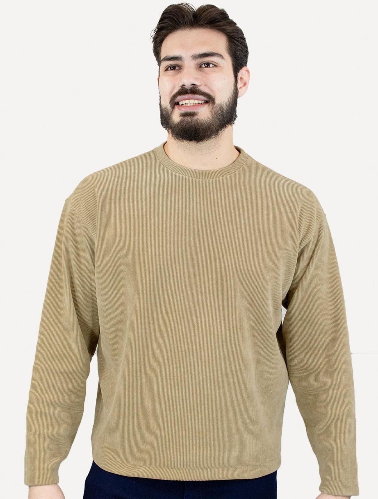Moletom Osklen Masculino Denver Canelado Cáqui