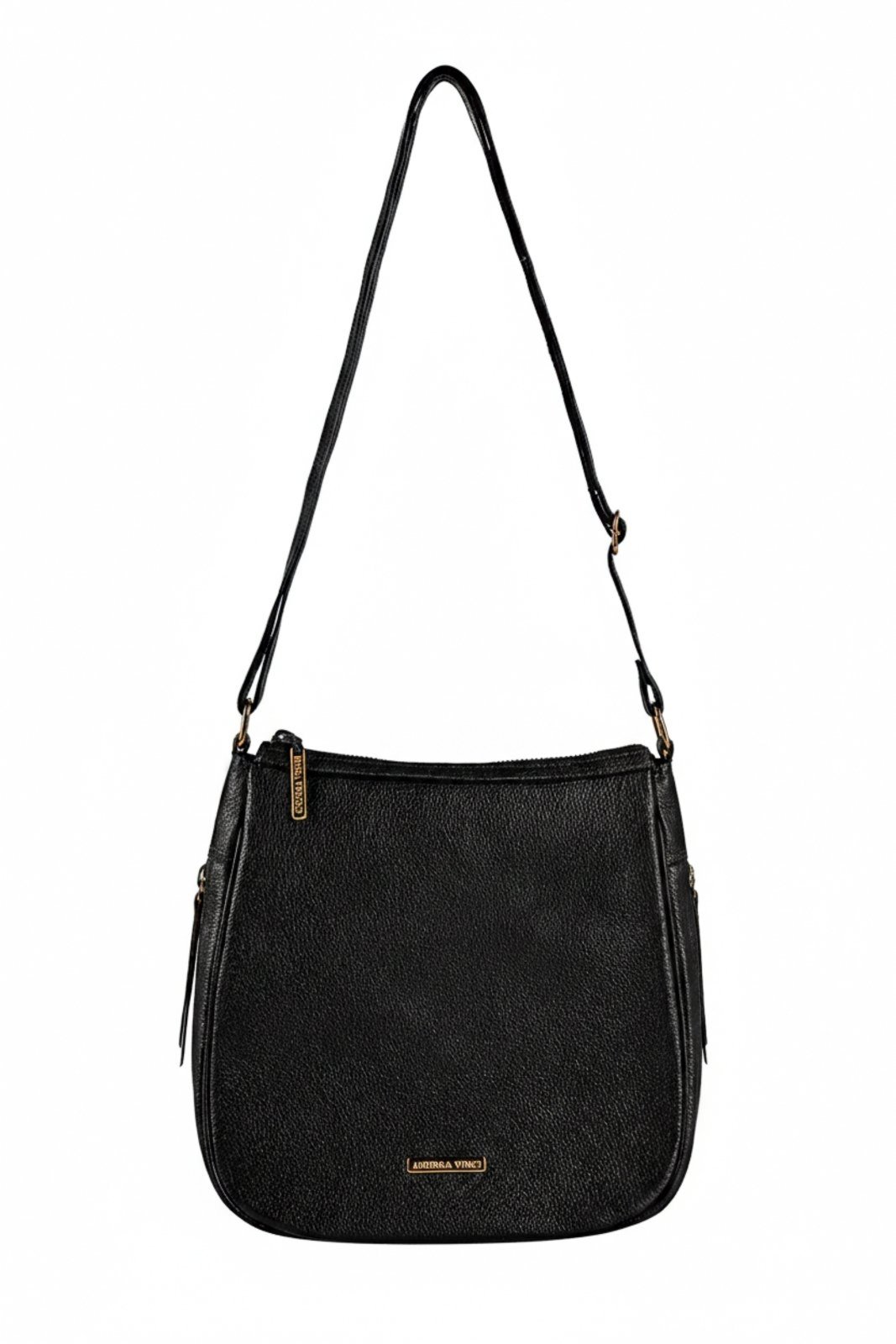 Bolsa Tiracolo De Couro Com Zíper Lateral Camila