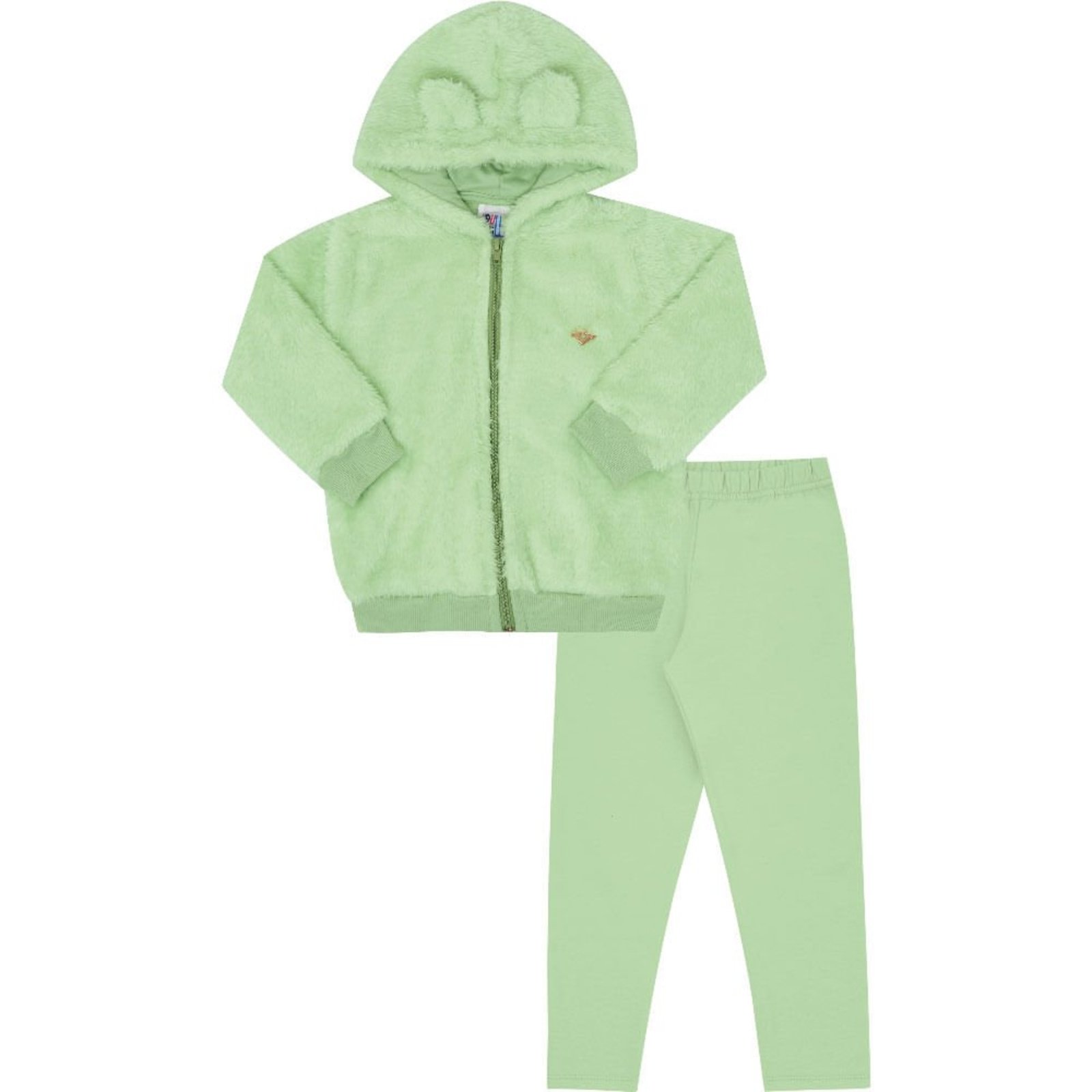 Infantil - Conjunto Primeiros Passos Menina - Erva Doce- 49632-1257 Verde