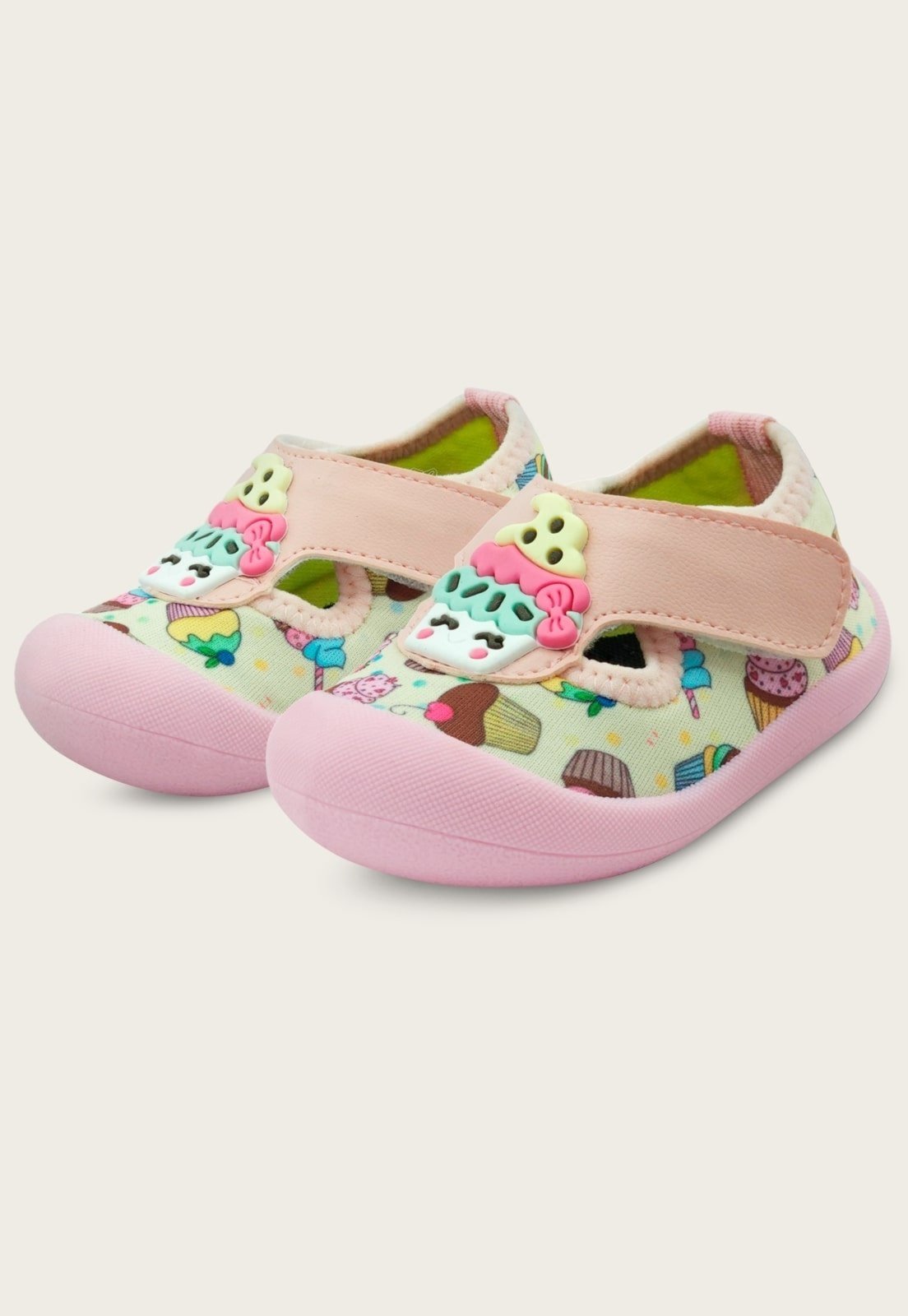 Infantil - Sapameia Menina Amarelo Cupcake Confortável Antiderrapante Mzkid