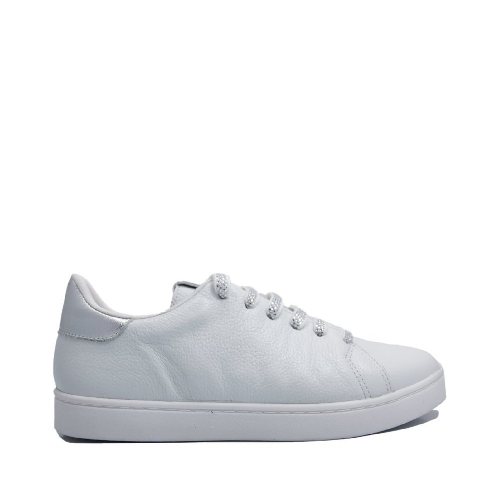 Tenis Via Comfort Couro Branco Cadarço Com Brilho VIA COMFORT Branco