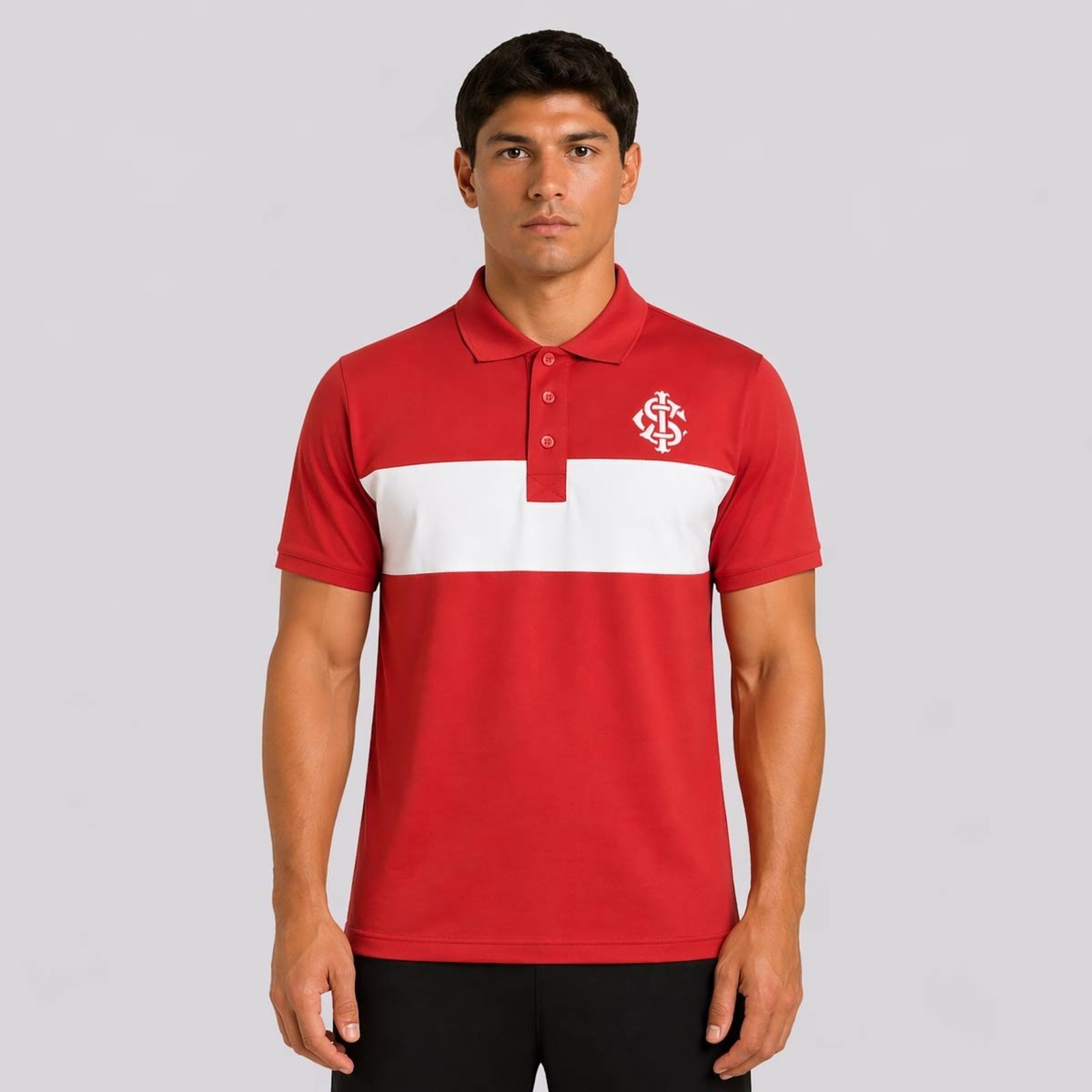 Polo Internacional Piquet Vermelho e Branco