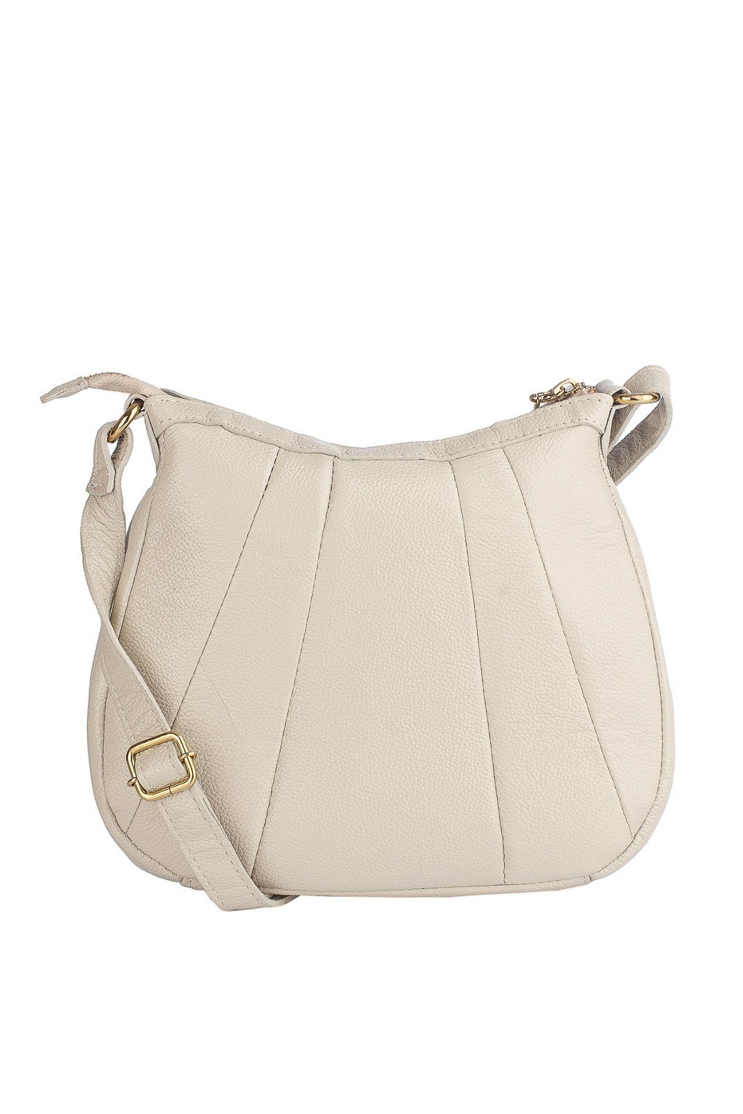 Bolsa transversal em couro liso Greice - Marfim