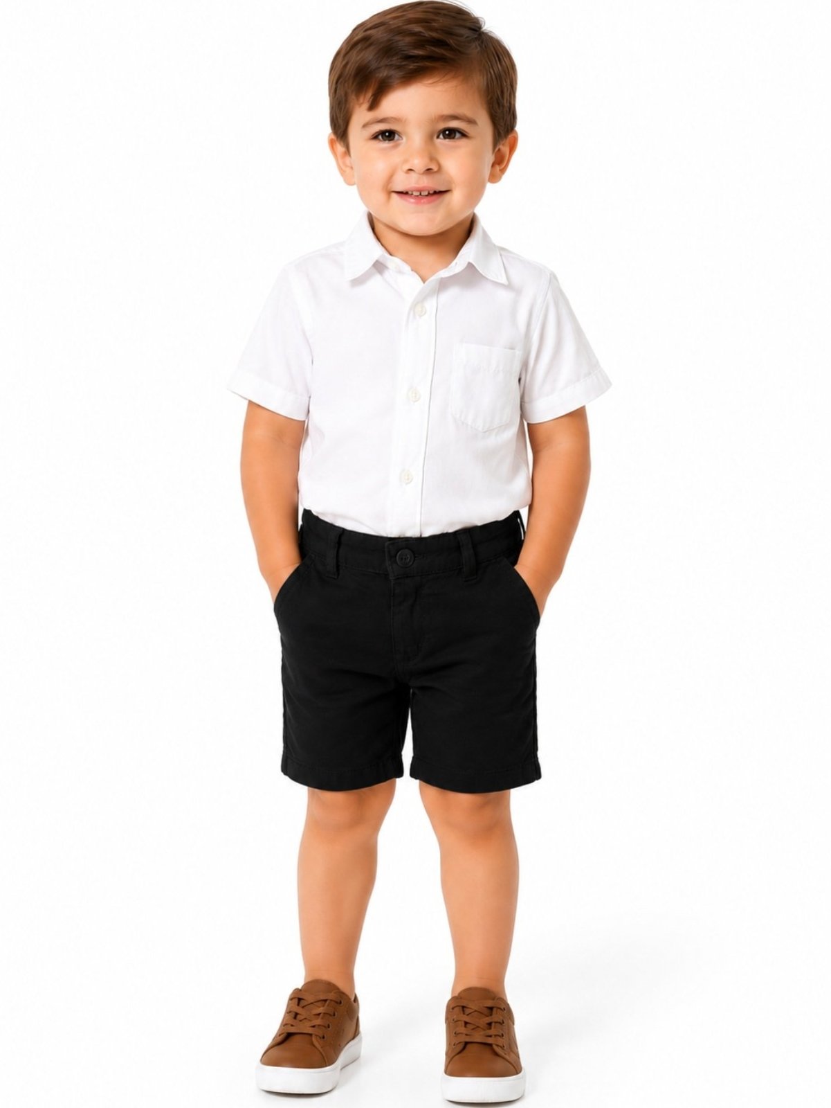 Infantil – Bermuda Sarja Preta Alfaiataria Menino