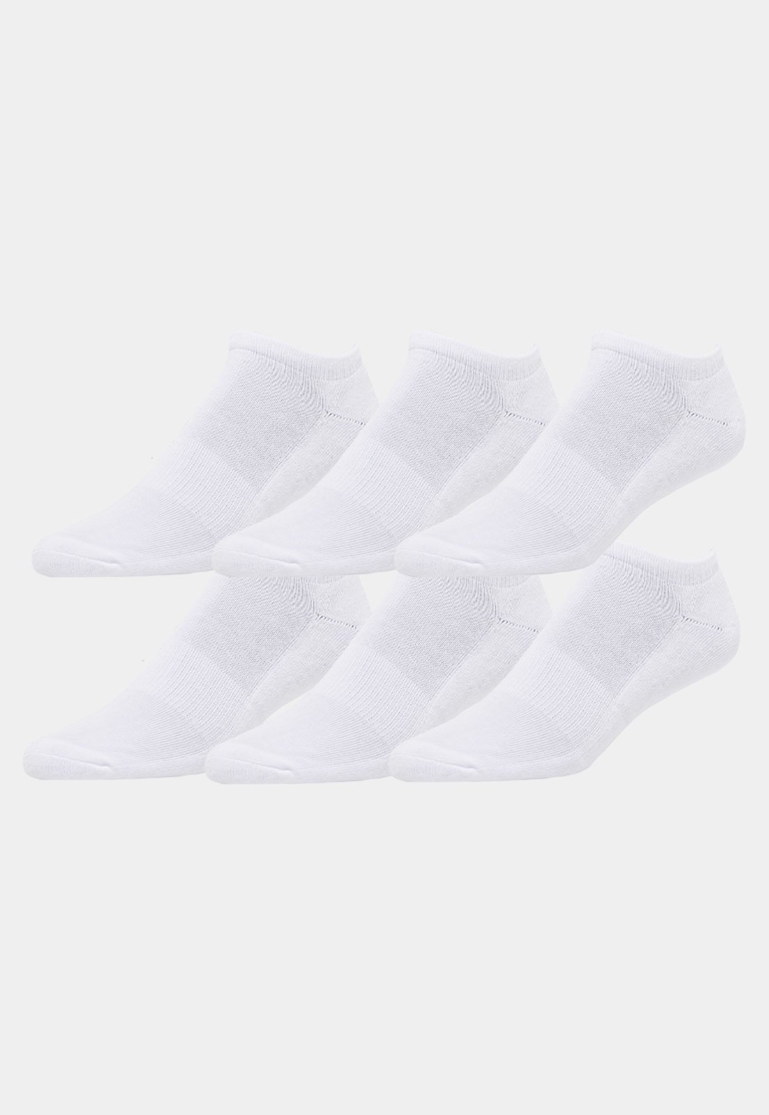 Kit 6 Pares de Meias Soquete Invisível 33 ao 39 Unissex Branco