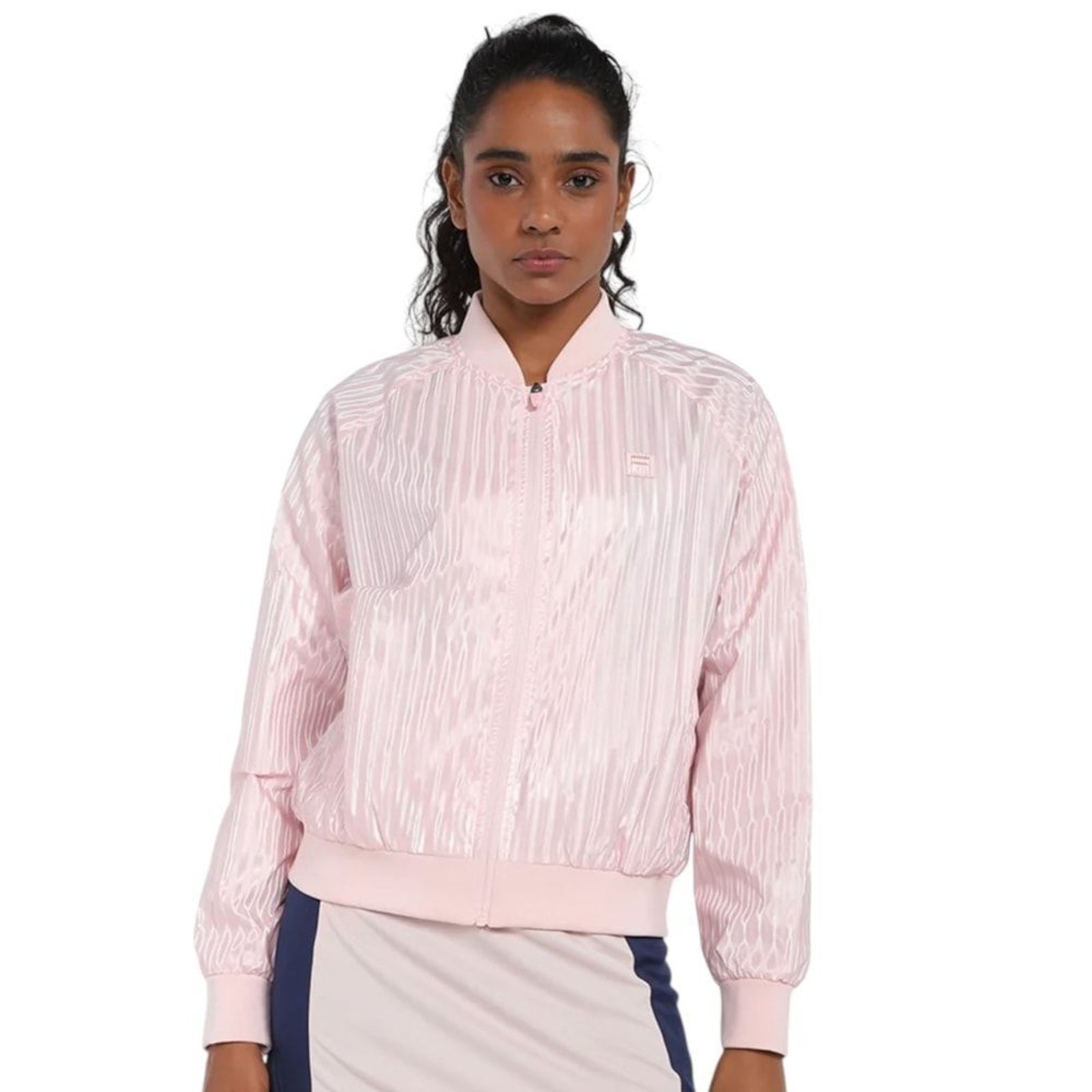 Vista 2 Jaqueta Fila Goffer Feminina rosa Fila rosa