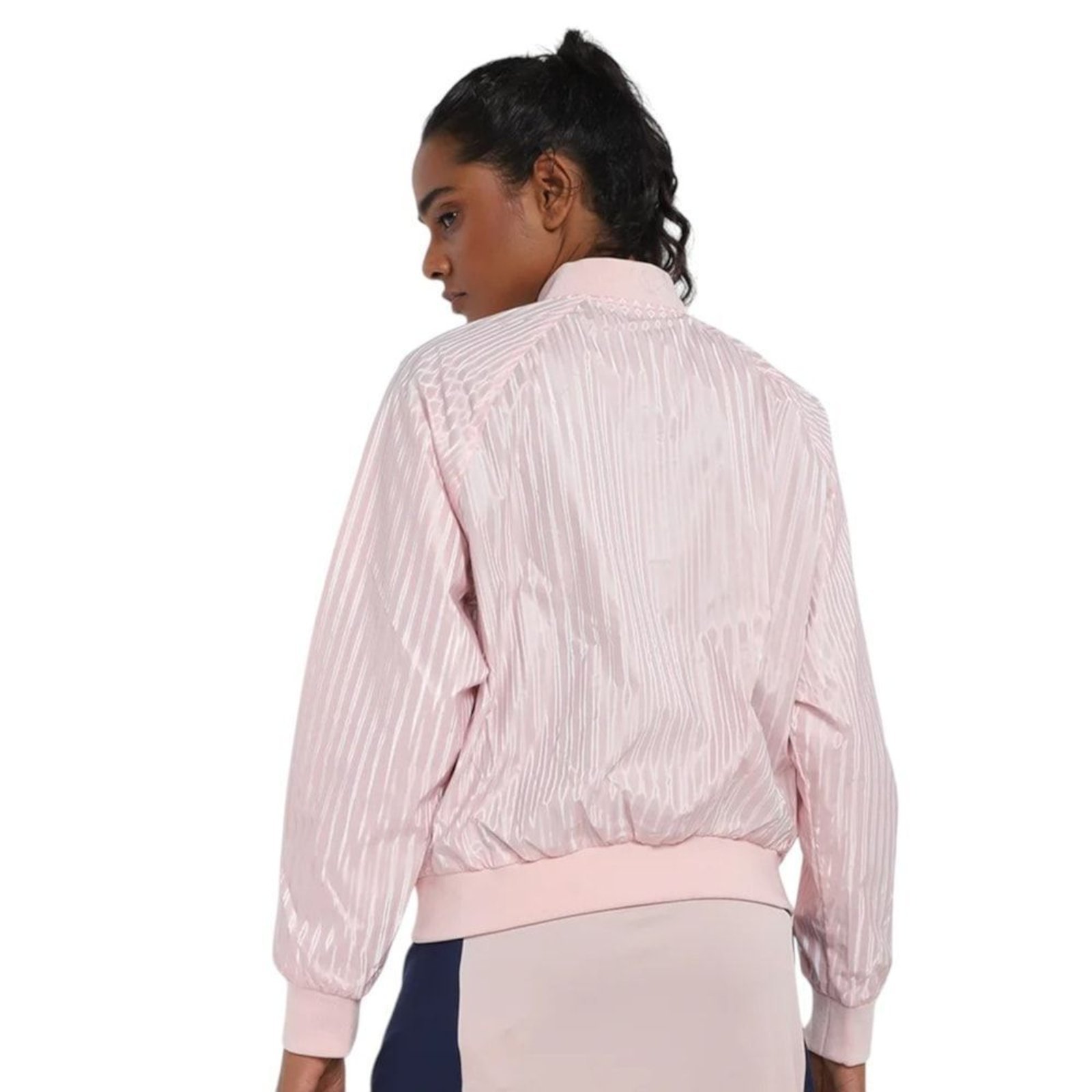 Vista 3 Jaqueta Fila Goffer Feminina rosa Fila rosa