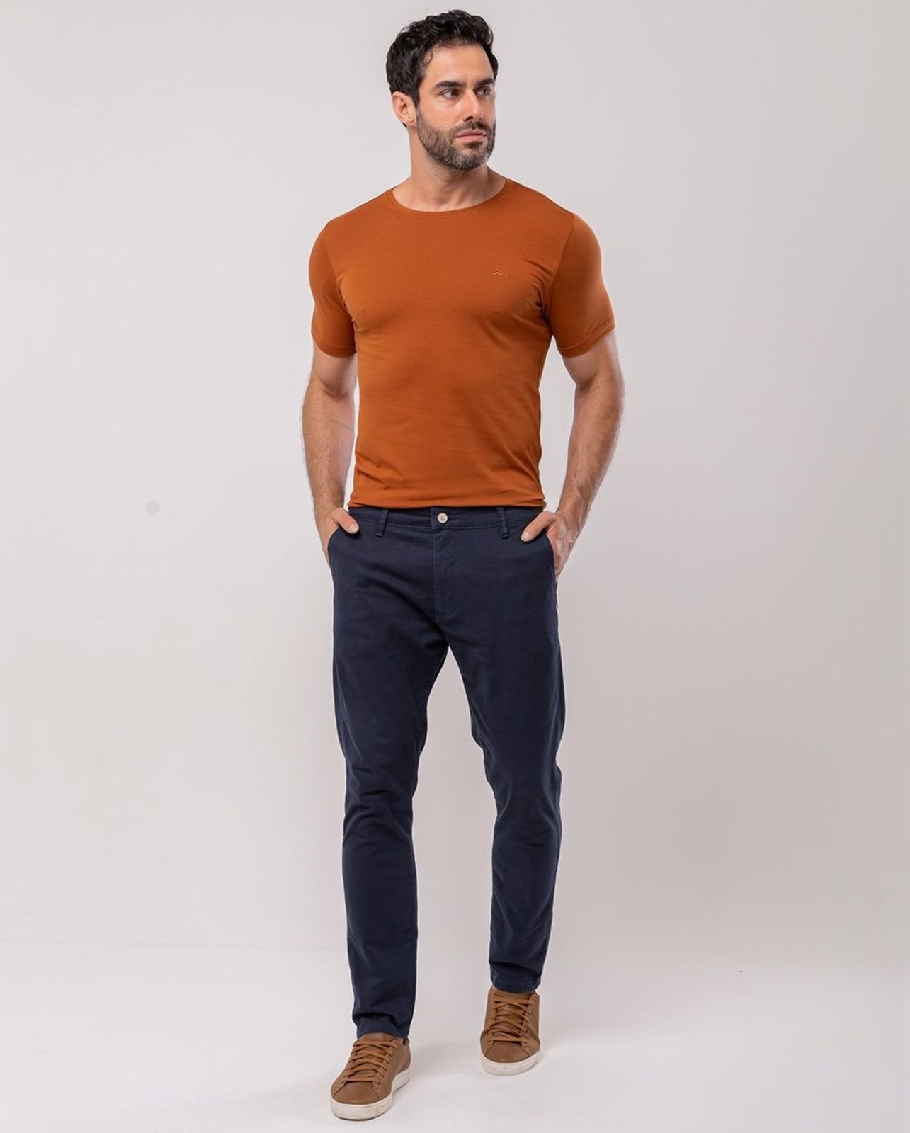 Calça Masculina Chino Cano Curto 11001 Marinho Consciência