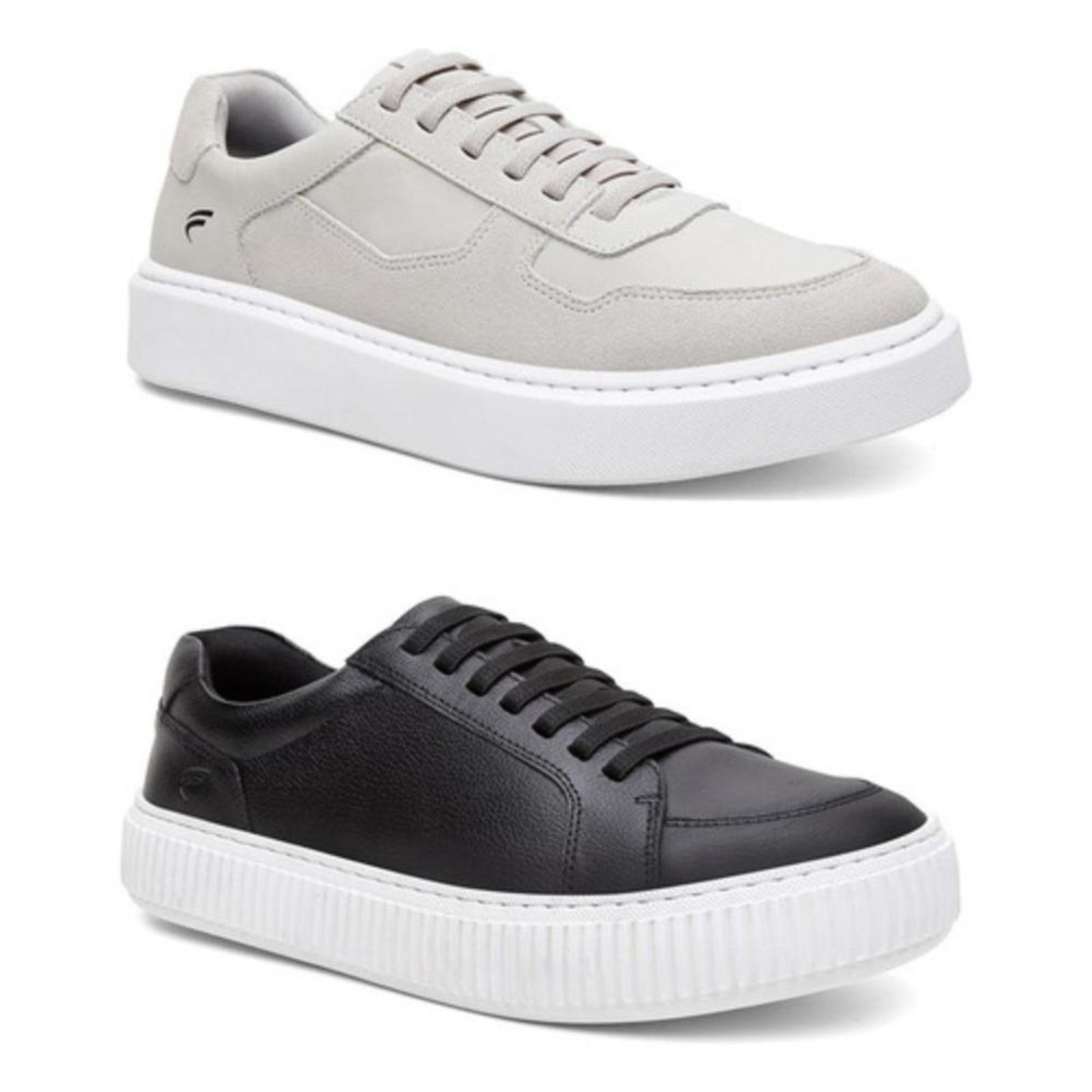 Kit 2 Pares Tênis Casual Couro Masculino