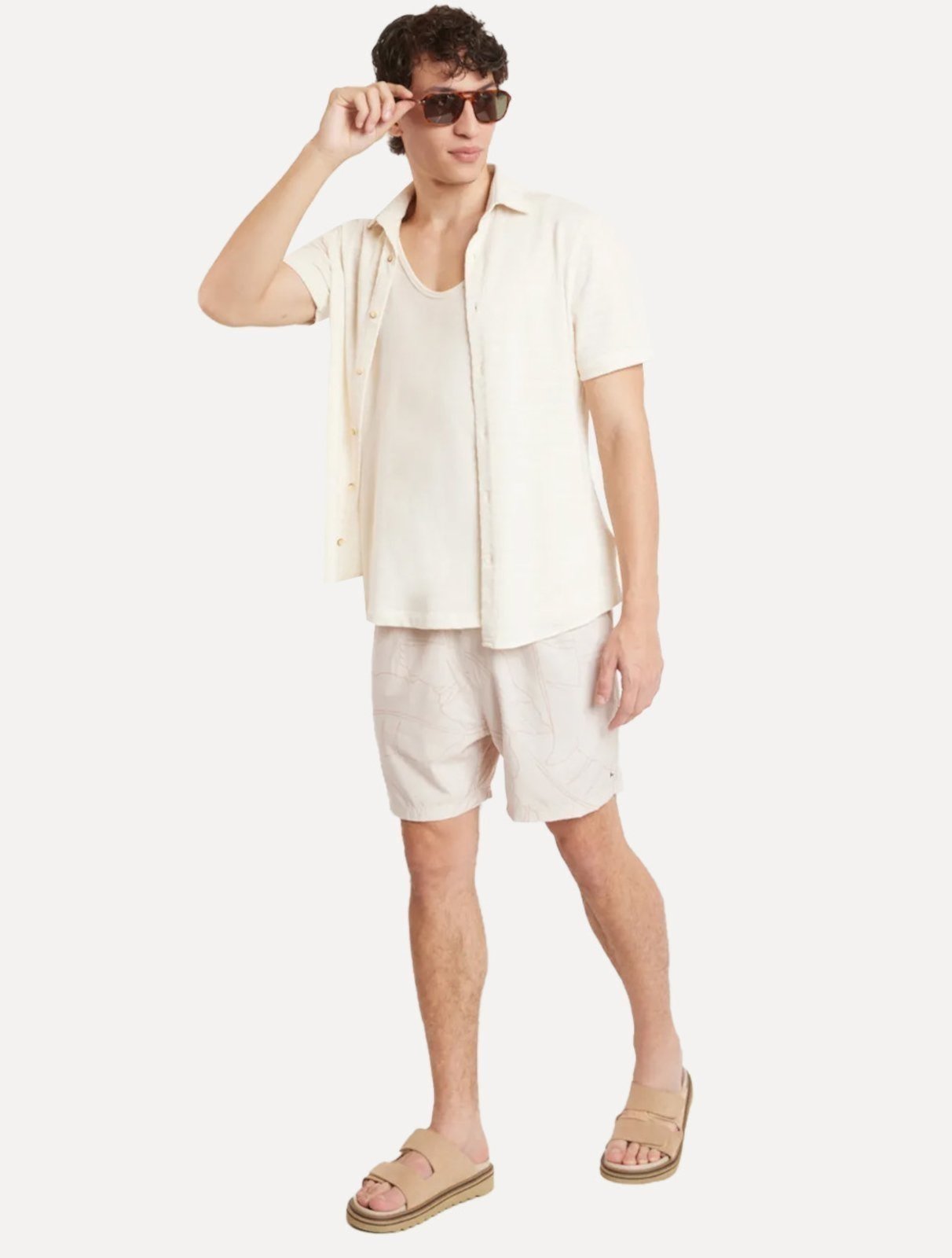 Vista 3 Short Aramis Masculino D Água Estampado Traços Claro cáqui Aramis cáqui