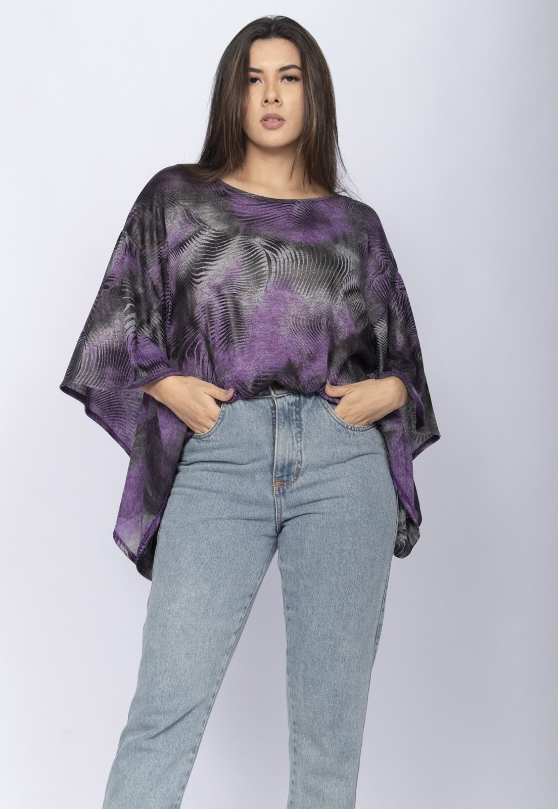 Blusa Poncho Baguari Amazonia Vital Amplo Constelação