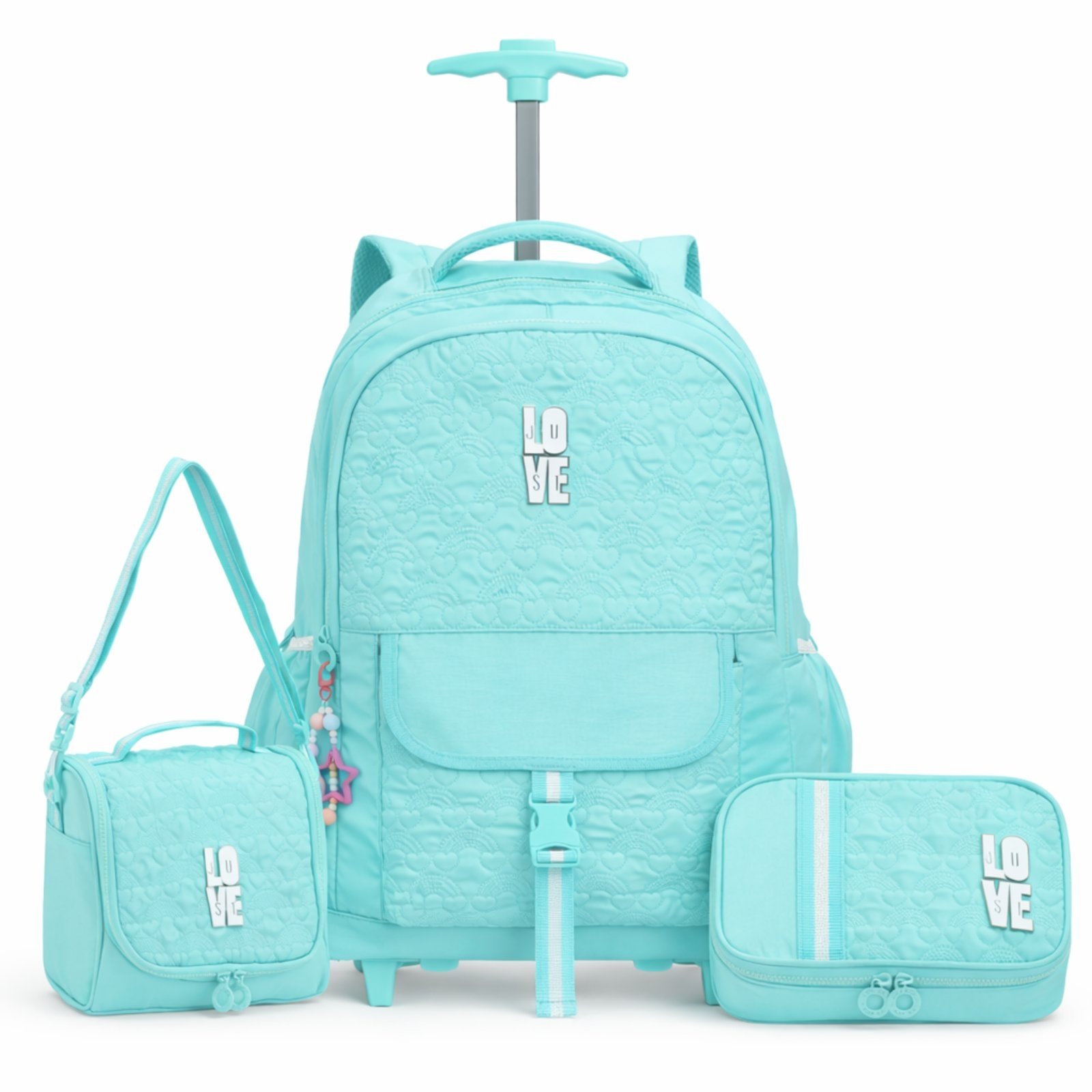Infantil - Mochila de Rodinha Escolar Bordada Grande