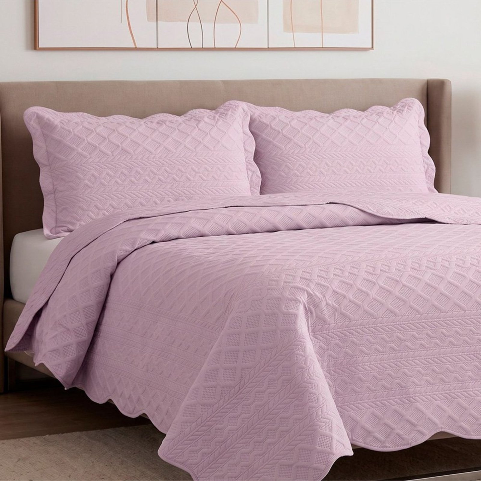 Cobre Leito Colcha Dyvino Casal 3 Peças Dupla Face - Rosa