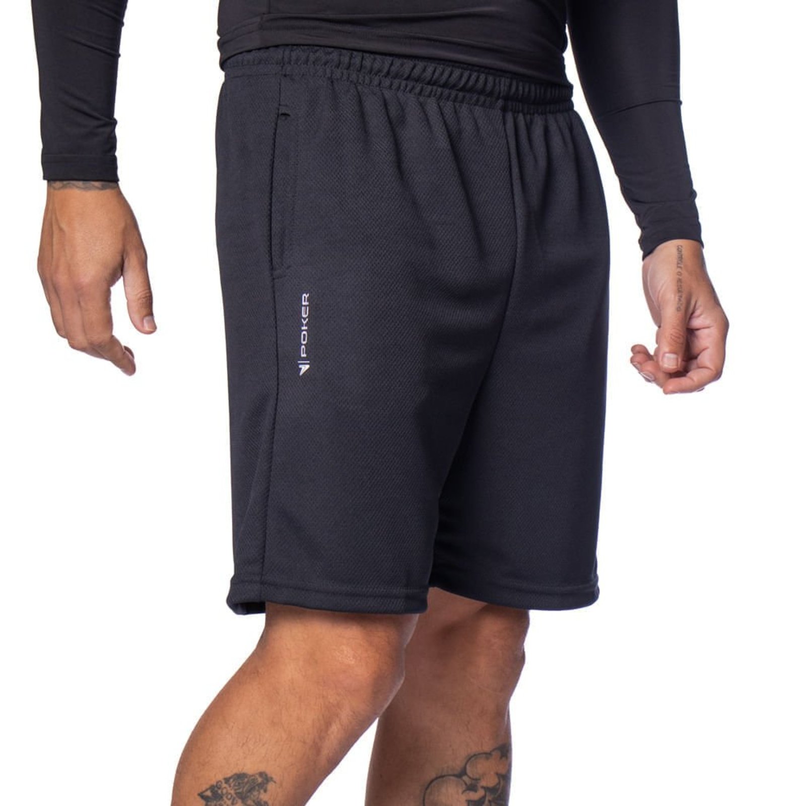 Calção Masculino Poker Flow Bolso Esportivo Preto