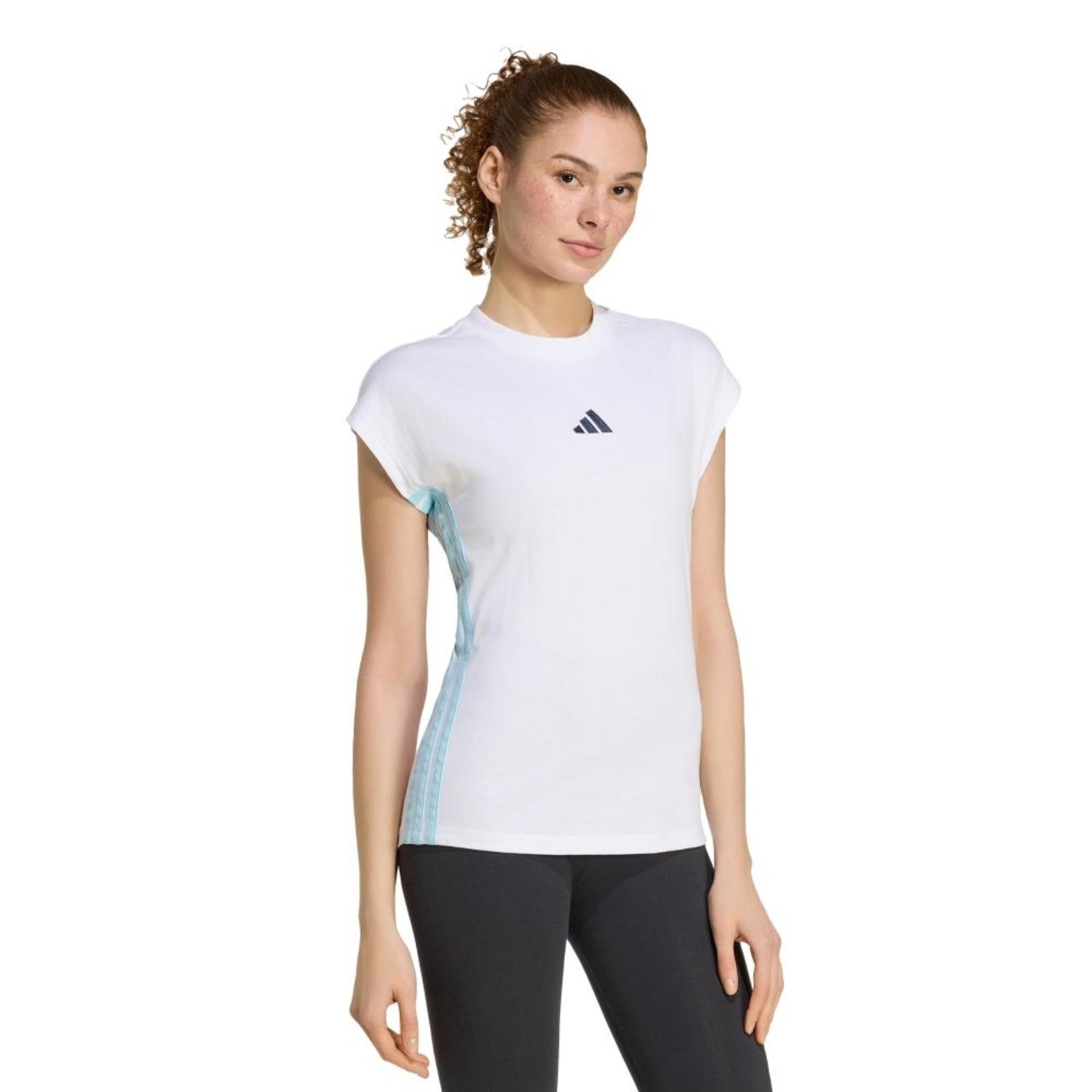 Camiseta Malha Simples Essentials Três Listras adidas Sportswear Branco