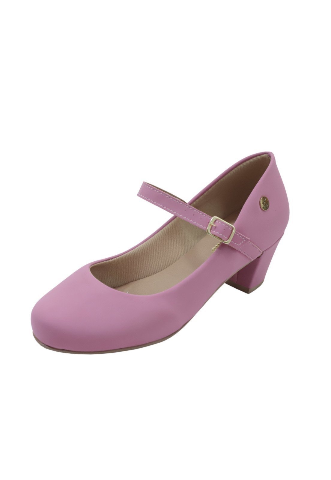 Scarpin Donna Santa Bico Redondo Boneca Rosa-Nobuck