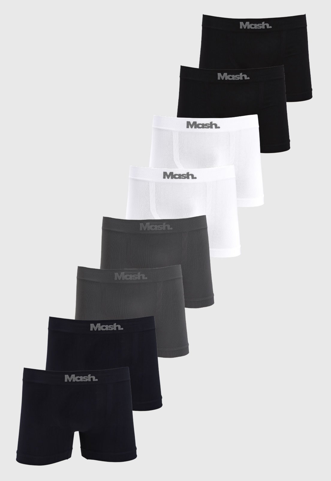 Vista 2 Kit 8pçs Cueca MASH Boxer Sem Costura Azul-Marinho azul marinho MASH azul marinho