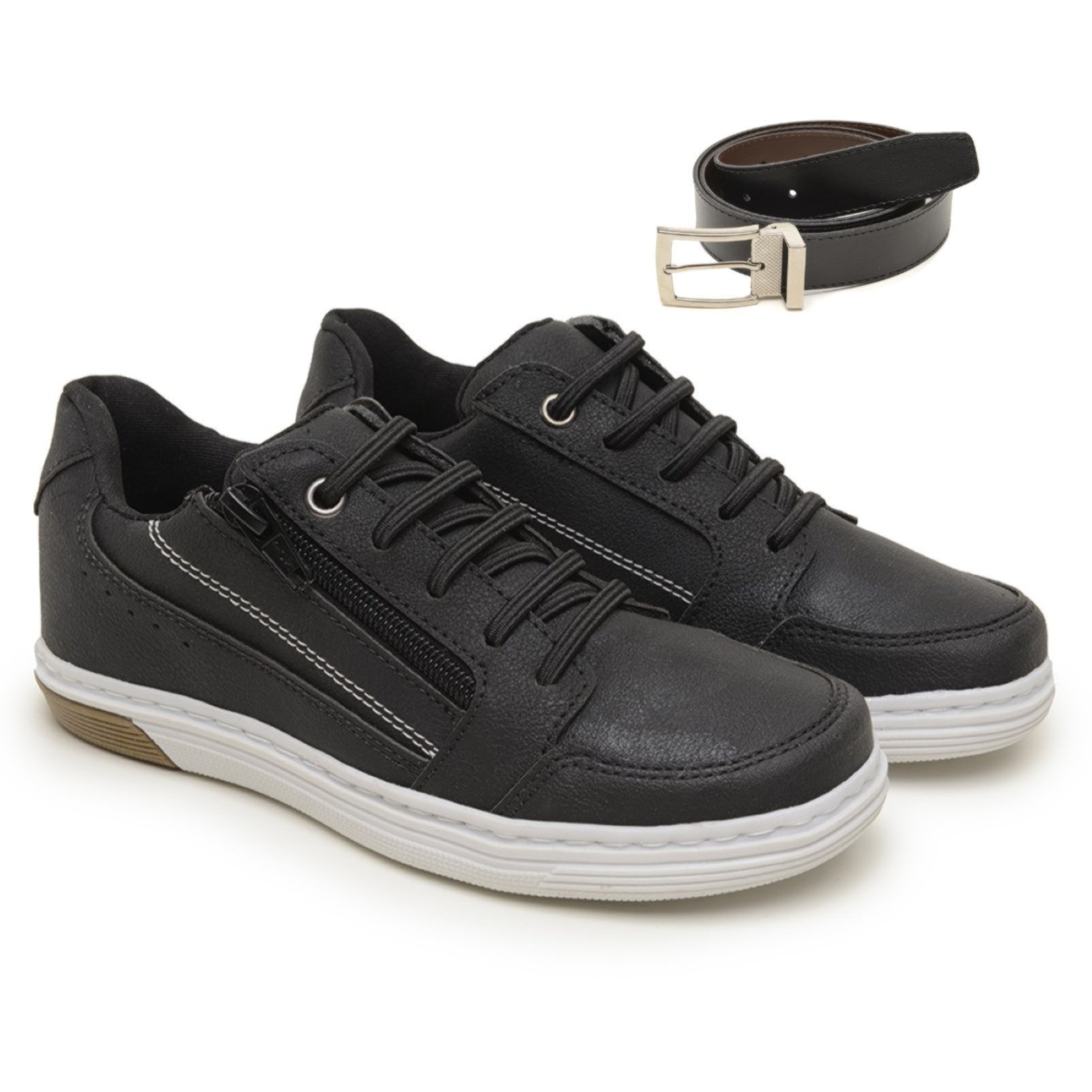 Infantil – Kit Sapatenis Masculino Tenis Casual Rovetto Calce Facil e Cinto Dupla Face
