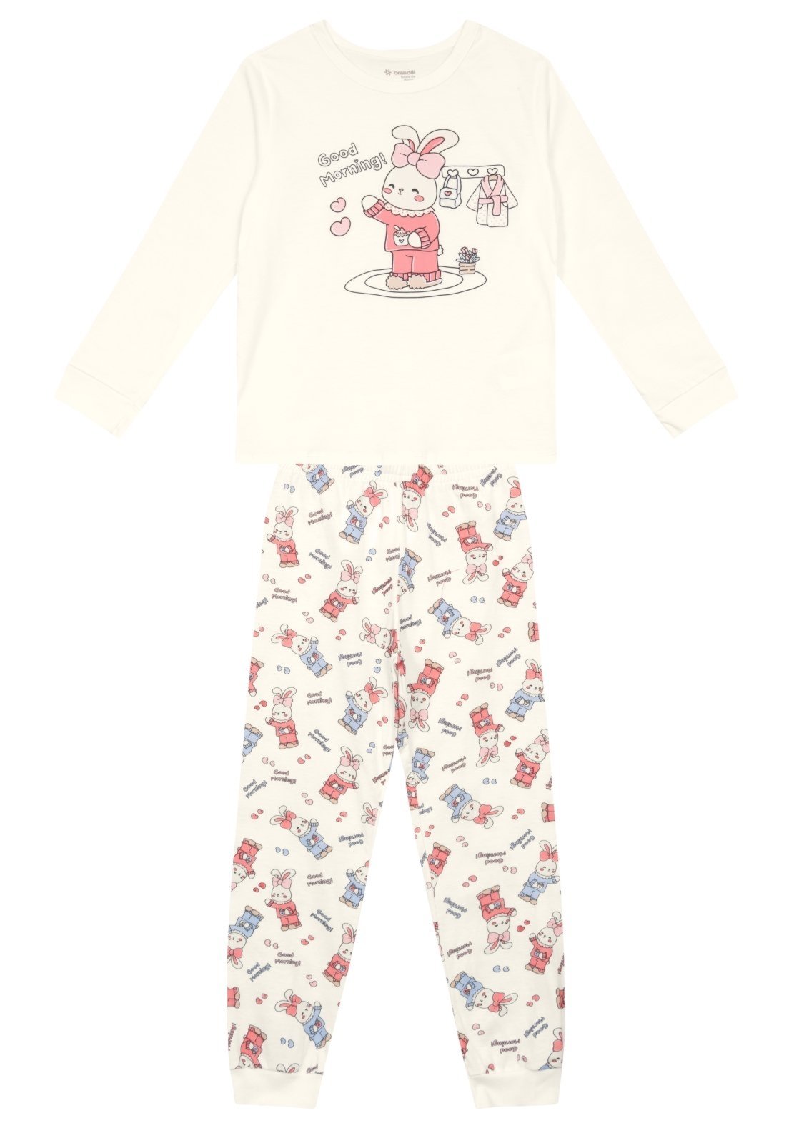 Infantil - Pijama menina coelhinho brilha no escuro Brandili