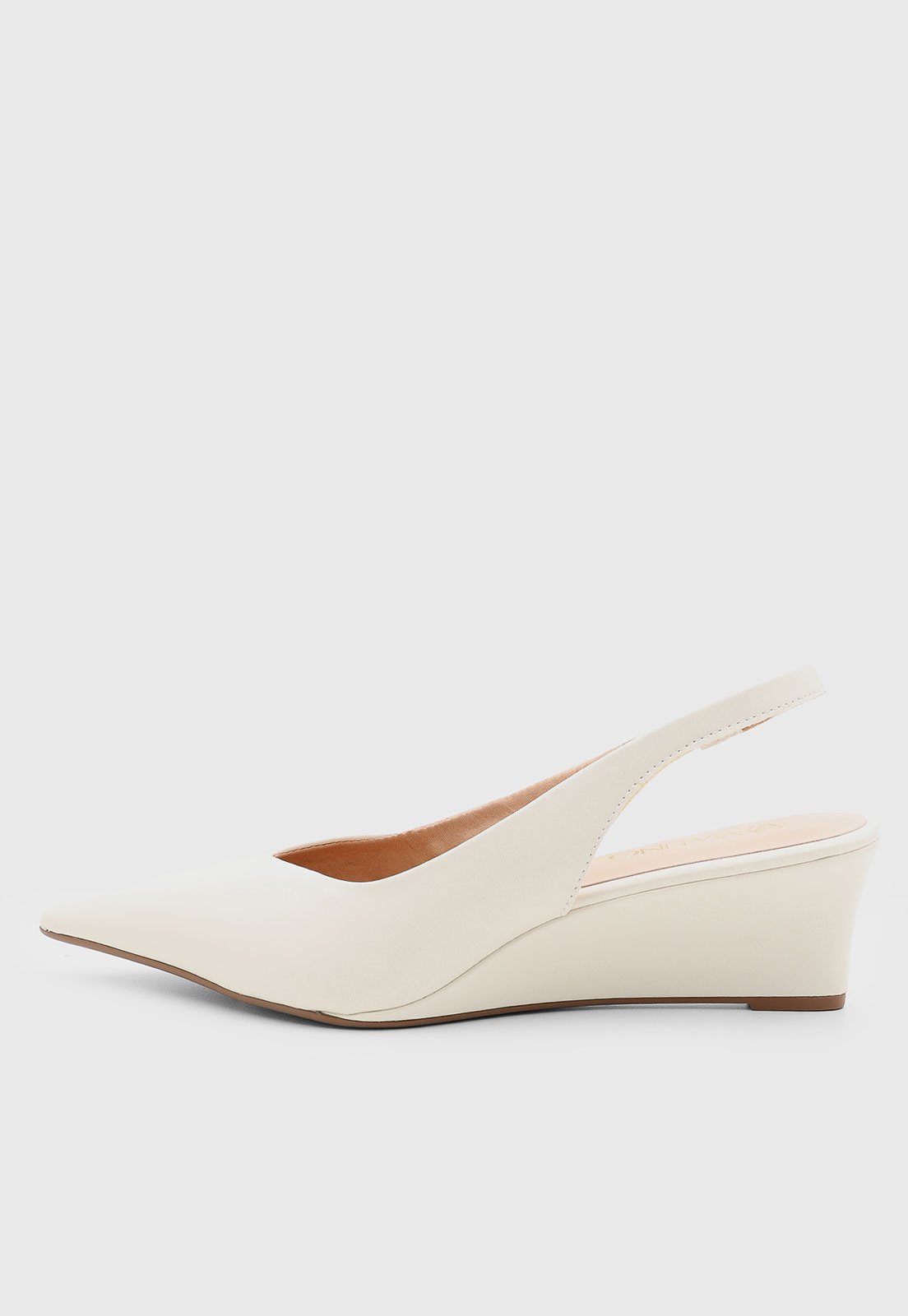 Scarpin Feminino VIA UNO Slingback Salto Médio Branco