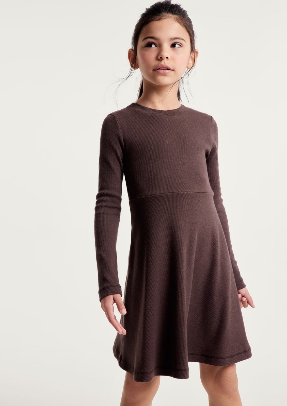Infantil - Vestido Evasê Em Ribana Canelada Hering