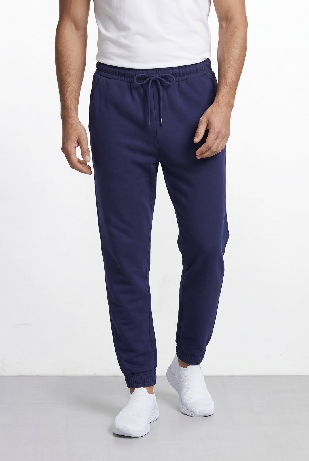 Calça masculina de moletom peluciado 69386 - Azul Marinho