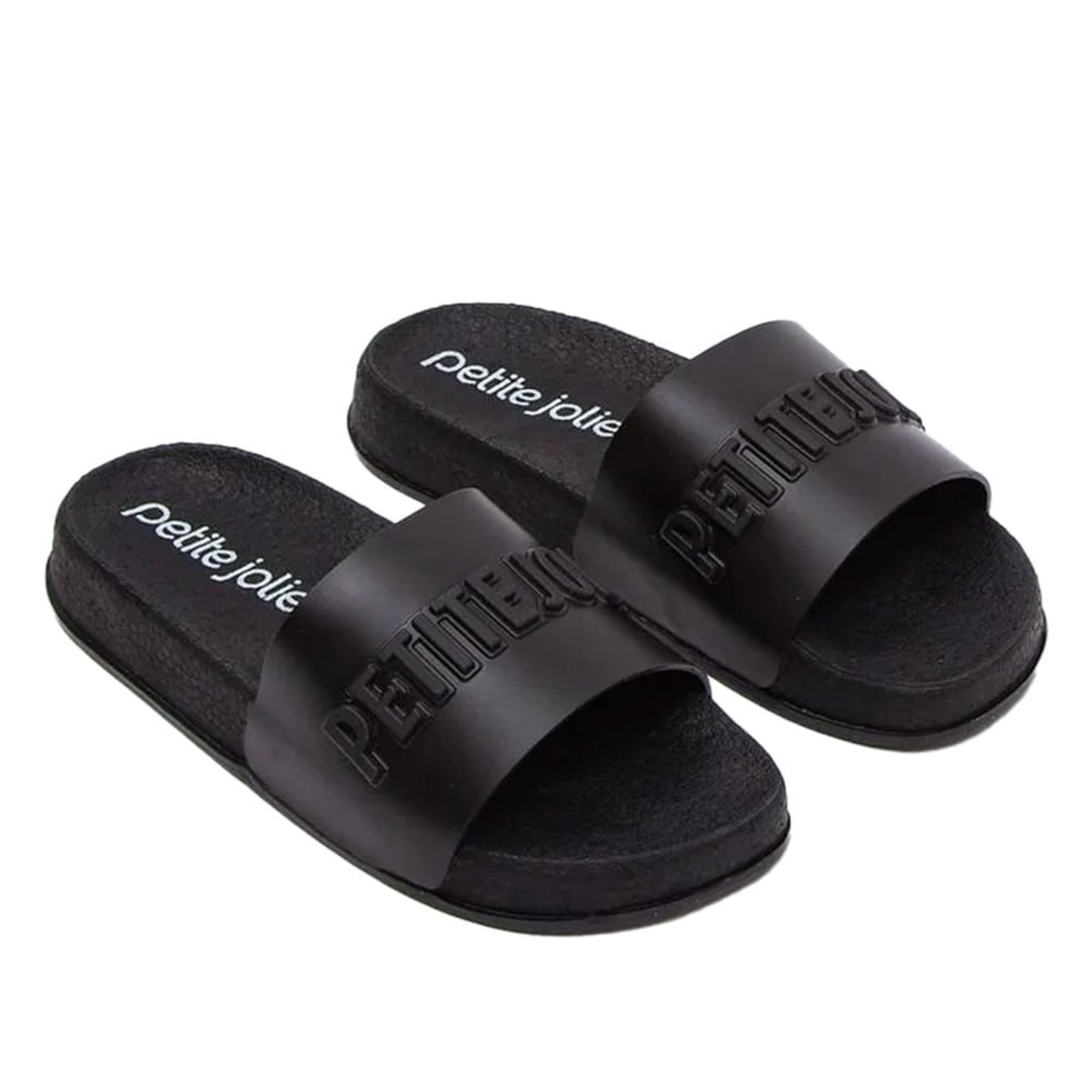 Chinelo Slide Feminino Petite Jolie Puff Preto